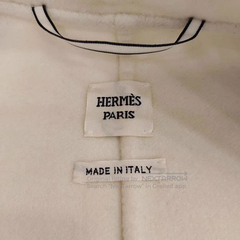 Hermes Hermes White Short Cashmere Coat Size XXS / US 00 / IT 34 - 3 Thumbnail