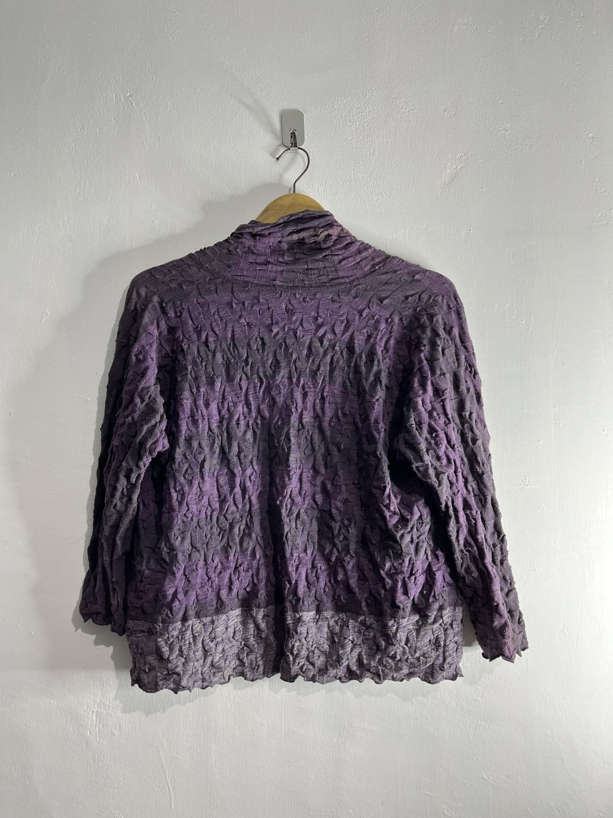Designer Vintage jurgen lehl pleated knit striped cardigan Size US M / EU 48-50 / 2 - 2 Thumbnail