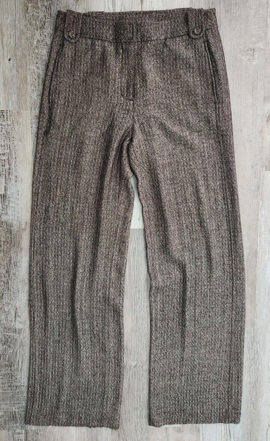 Designer Soft Surroundings Tweed Pants Size 6 Tall Brown Wide Size 28" / US 6 / IT 42 - 1 Thumbnail