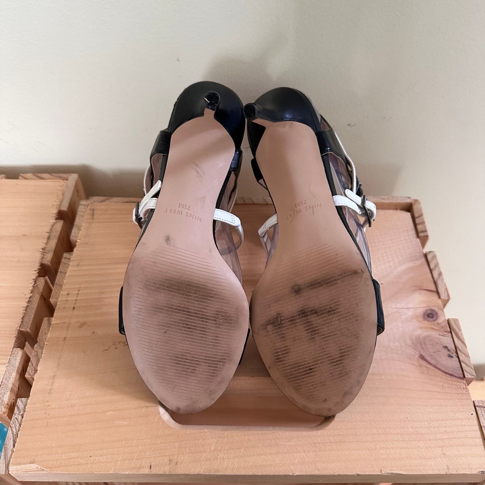 Nine West NINE WEST Cross Ankle Straps Open Toe Mid Heel Women's 7.5M Size US 7.5 / IT 37.5 - 9 Thumbnail