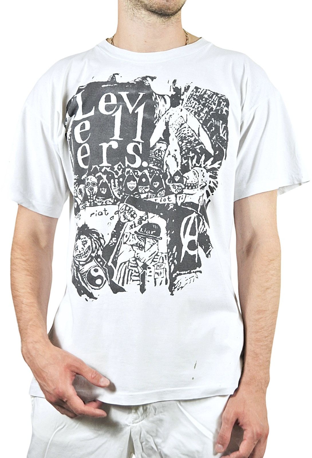 Band Tees 1993 Vintage Levellers Punk Anarchy Riot Band Tee 90s Size US XL / EU 56 / 4 - 6 Thumbnail