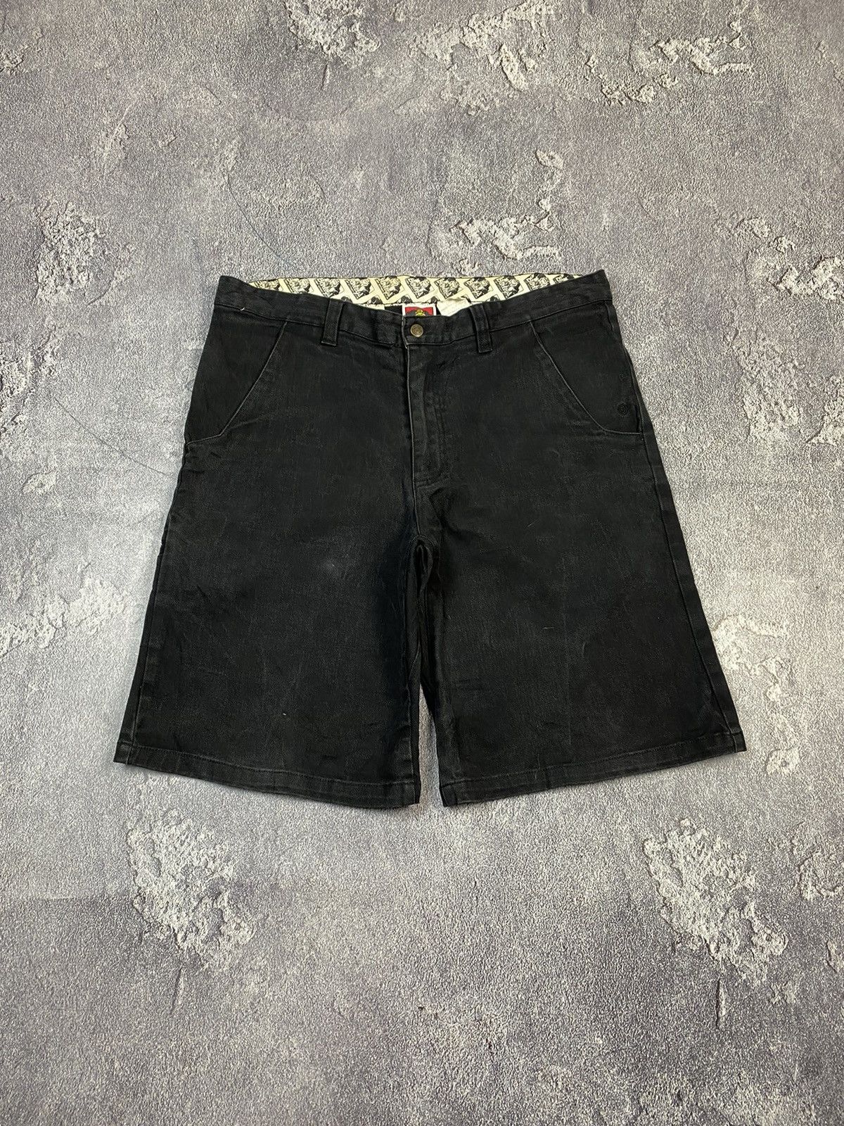 Element VTG Element X Burleys Loose Fit Baggy Washed Black Shorts Size US 34 / EU 50 - 4 Thumbnail