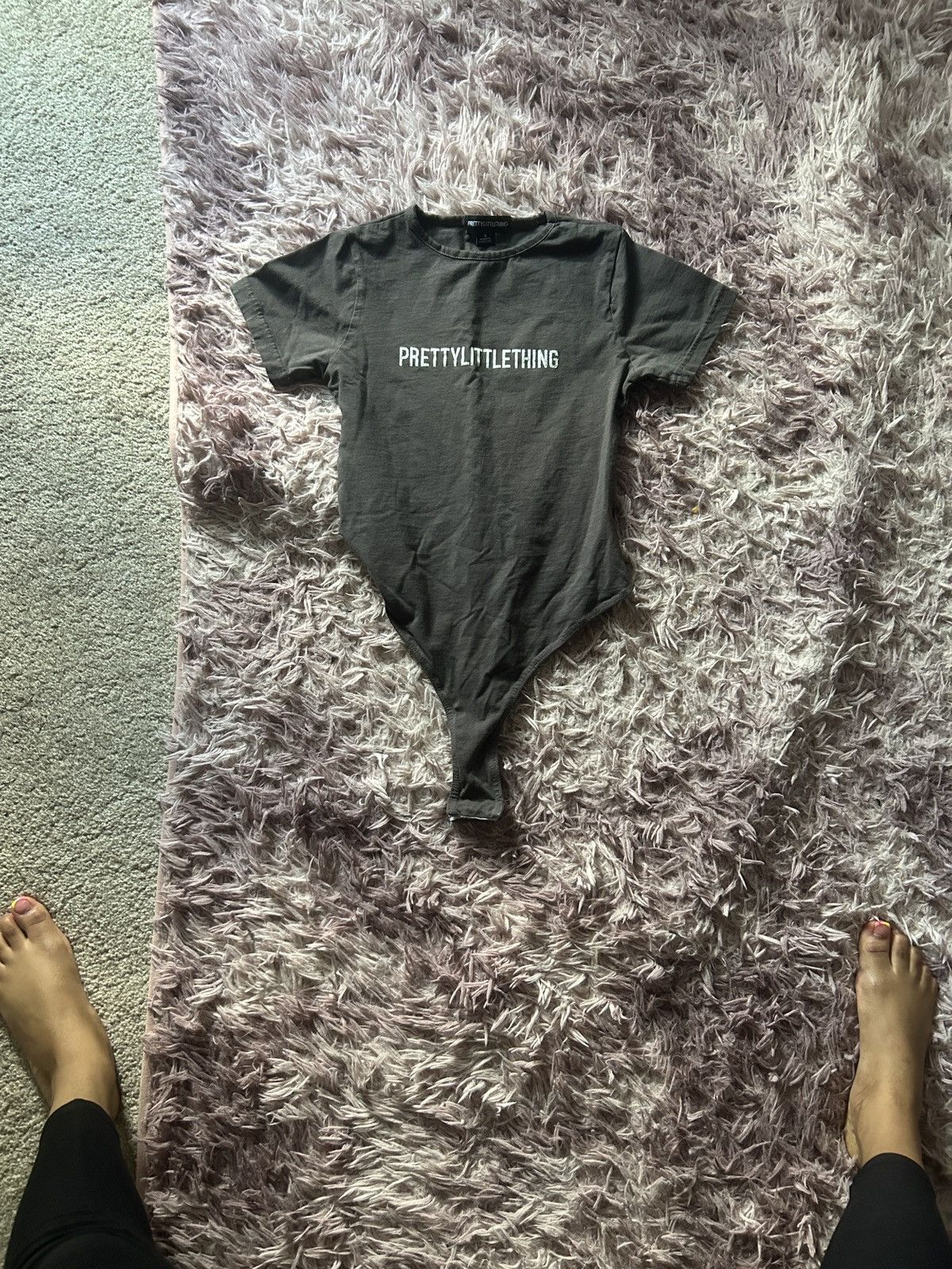 PrettyLittleThing PrettyLittleThing Charcoal Bodysuit Size S / US 4 / IT 40 - 1 Thumbnail