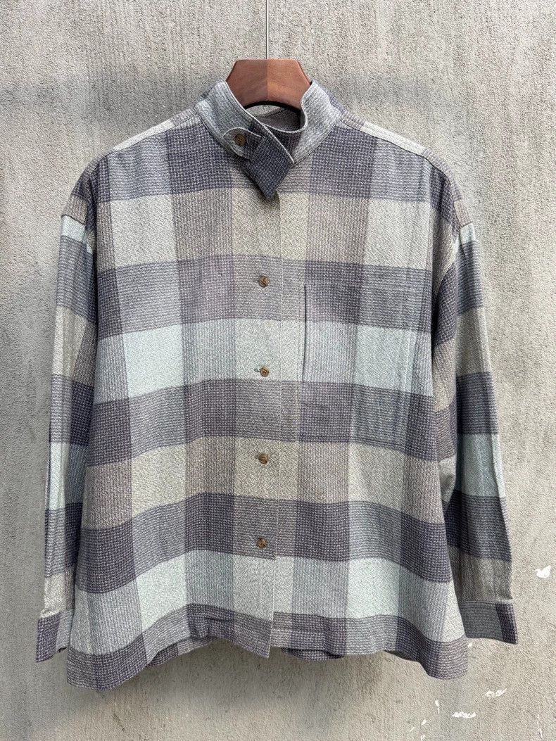 Issey Miyake Issey Miyake size:9 Pure cotton checked buttoned shirt Size US XXS / EU 40 - 1 Thumbnail