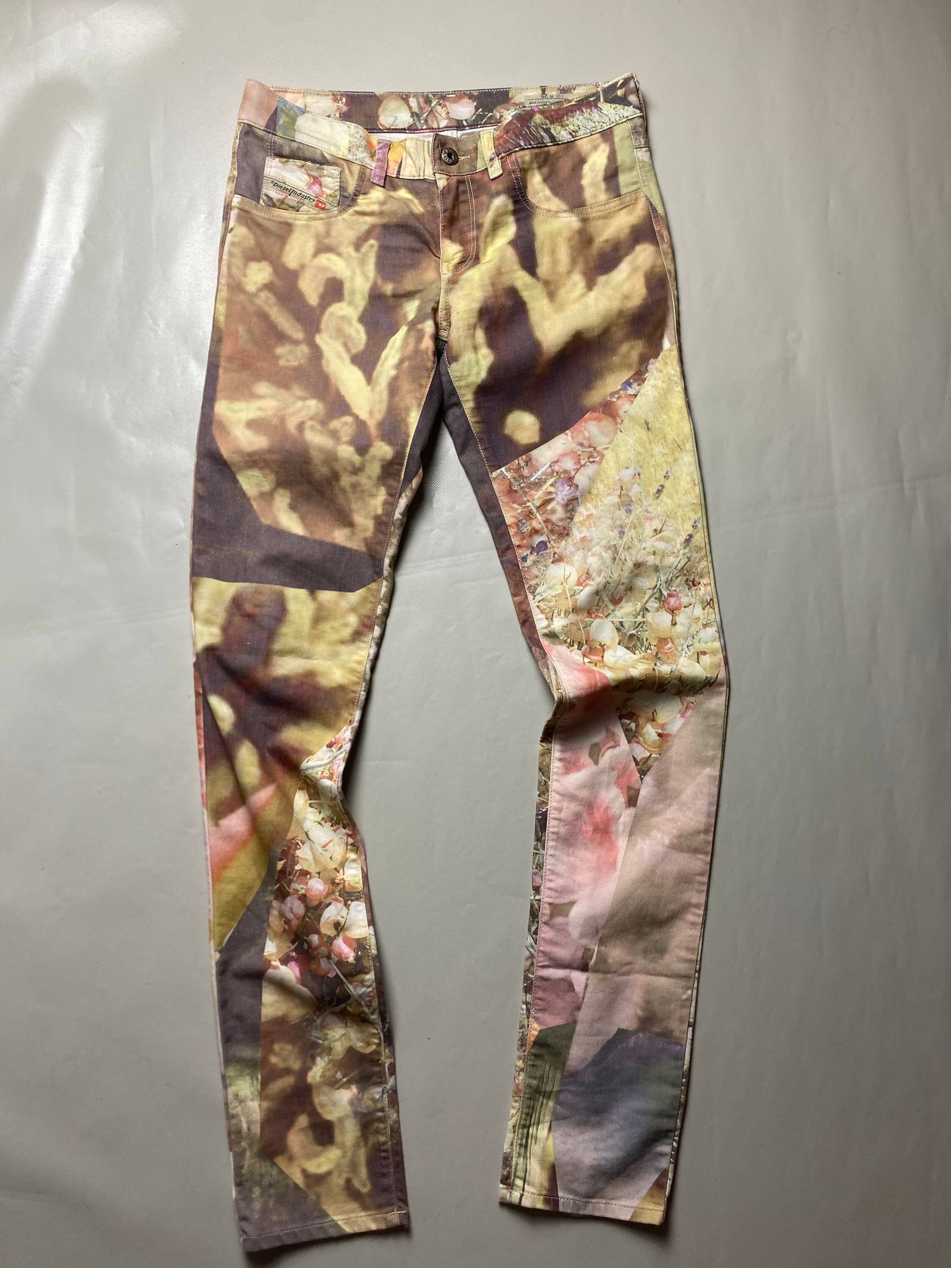 Diesel Rare Diesel Liver-SP Super Slim Low Pants All Over Print Size 29" - 1 Thumbnail