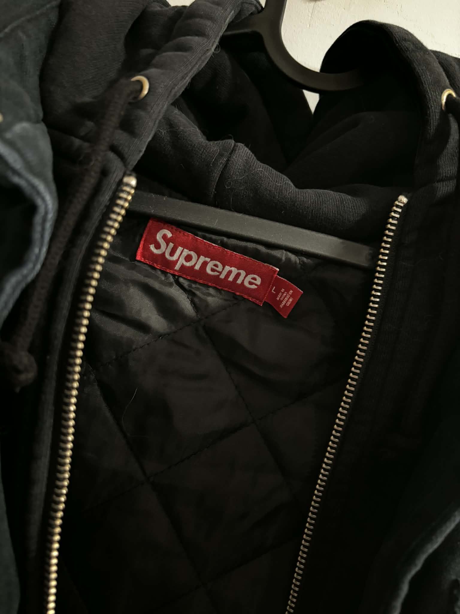 Supreme Supreme Patches Hooded Zip Up Shirt 'Black' 06-20-2025 Size US L / EU 52-54 / 3 - 14 Thumbnail