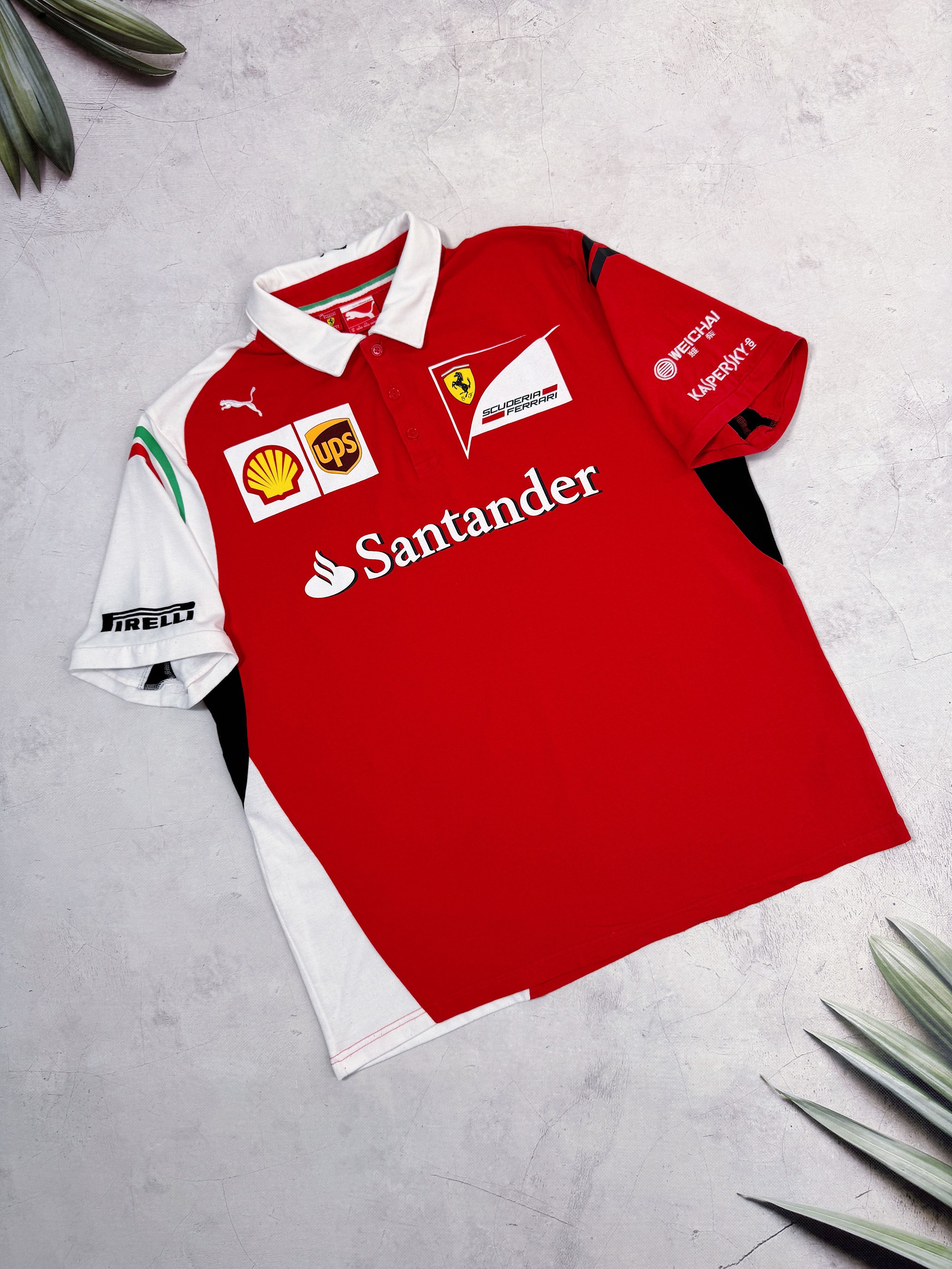 Ferrari Puma & Scuderia Ferrari Polo T-Shirt Santander Pirelli F1 Size US XL / EU 56 / 4 - 1 Thumbnail