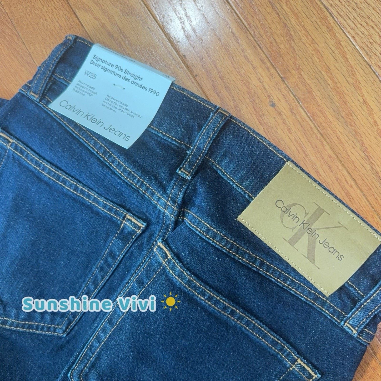 Calvin Klein NWT Calvin Klein Women Signature 90s Straight Jeans W25 Blue Size 25" / US 0 / IT 36 - 3 Thumbnail