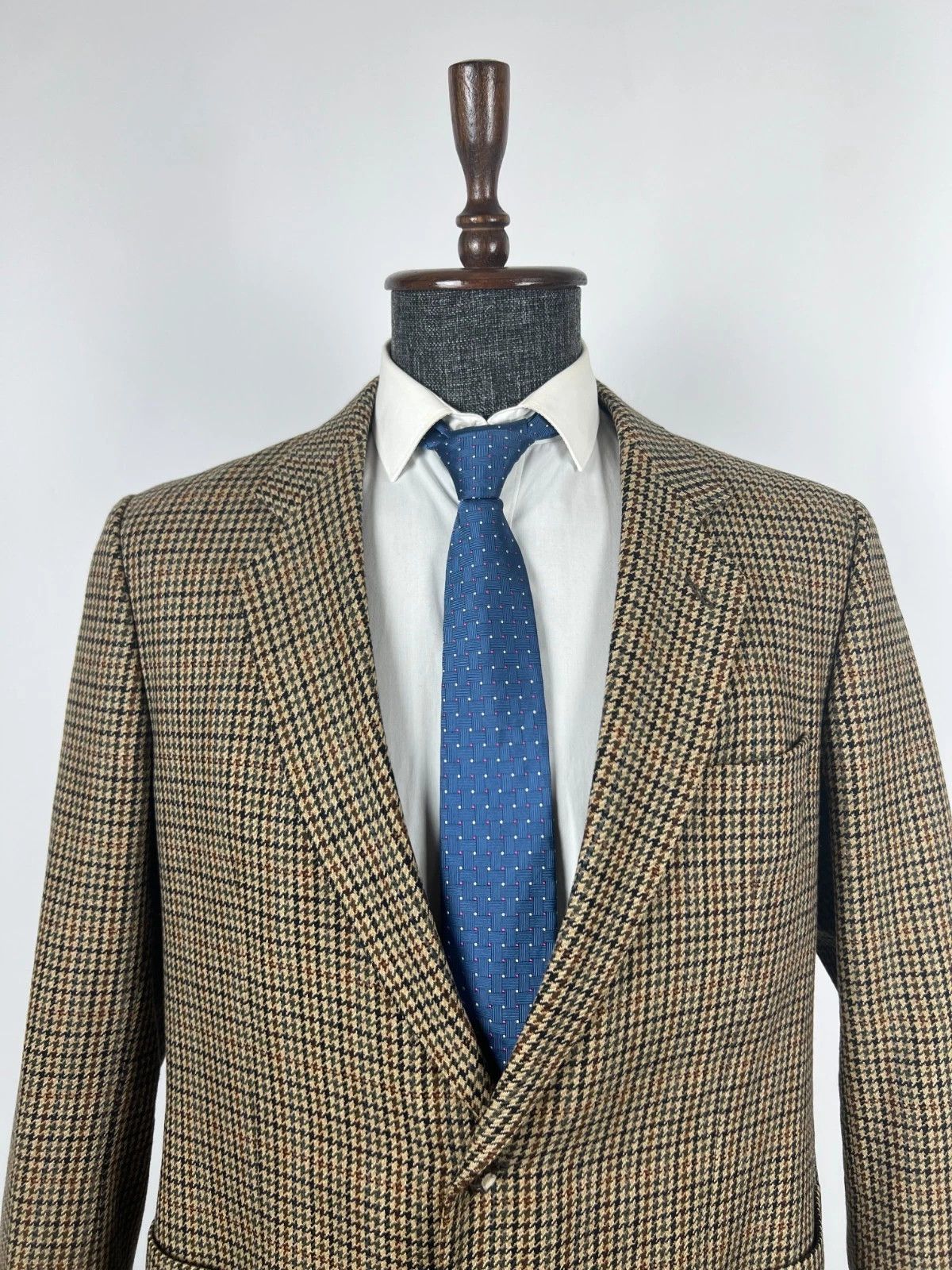 Burberry Burberrys Multicolor Houndstooth Wool Cashmere Blazer Jacket Size 46R - 4 Thumbnail