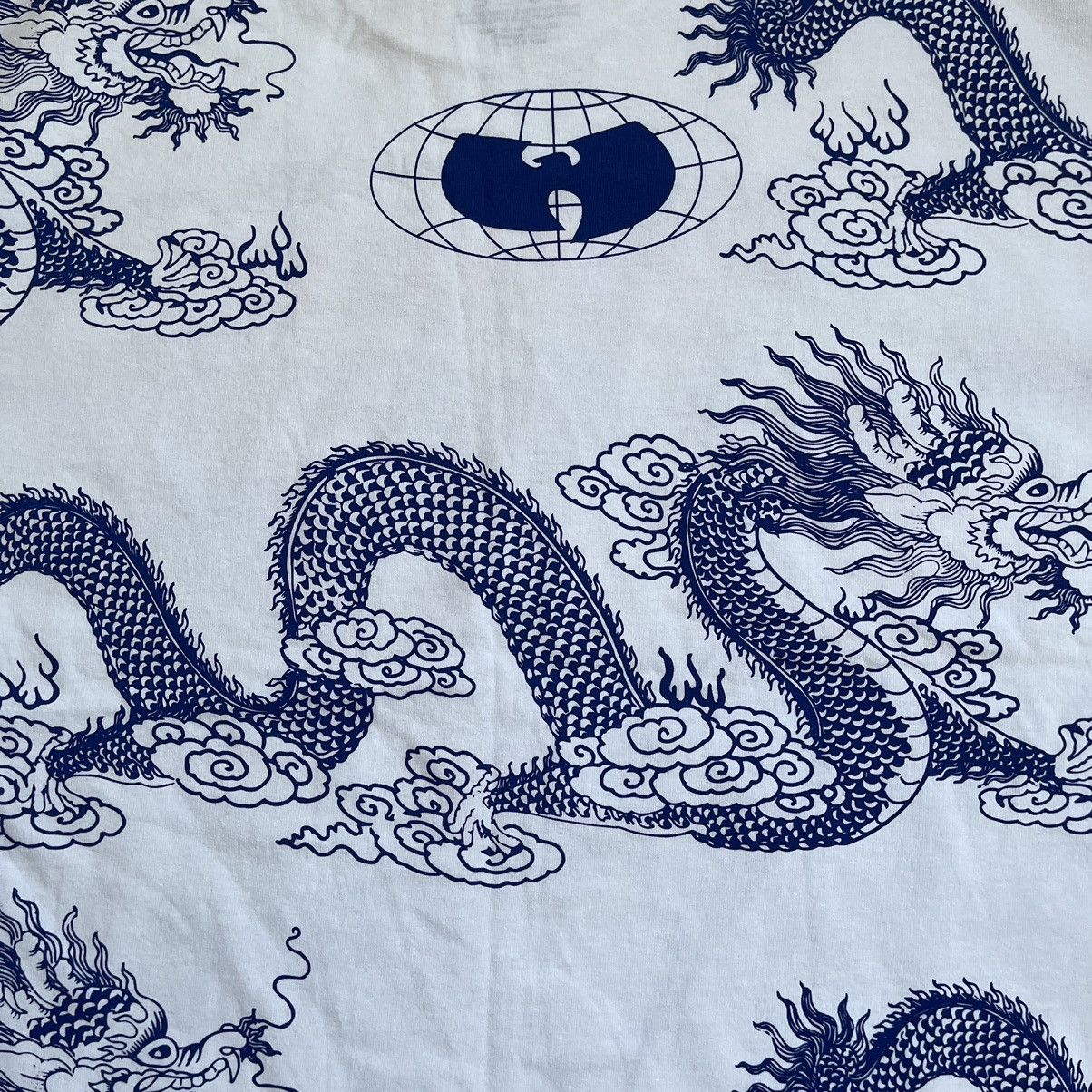 Wu-Tang Clan 🔴Wu-Wear Shirt Size XL Wu-Tang Dragons White Blue Rza Gza Size US XL / EU 56 / 4 - 9 Thumbnail
