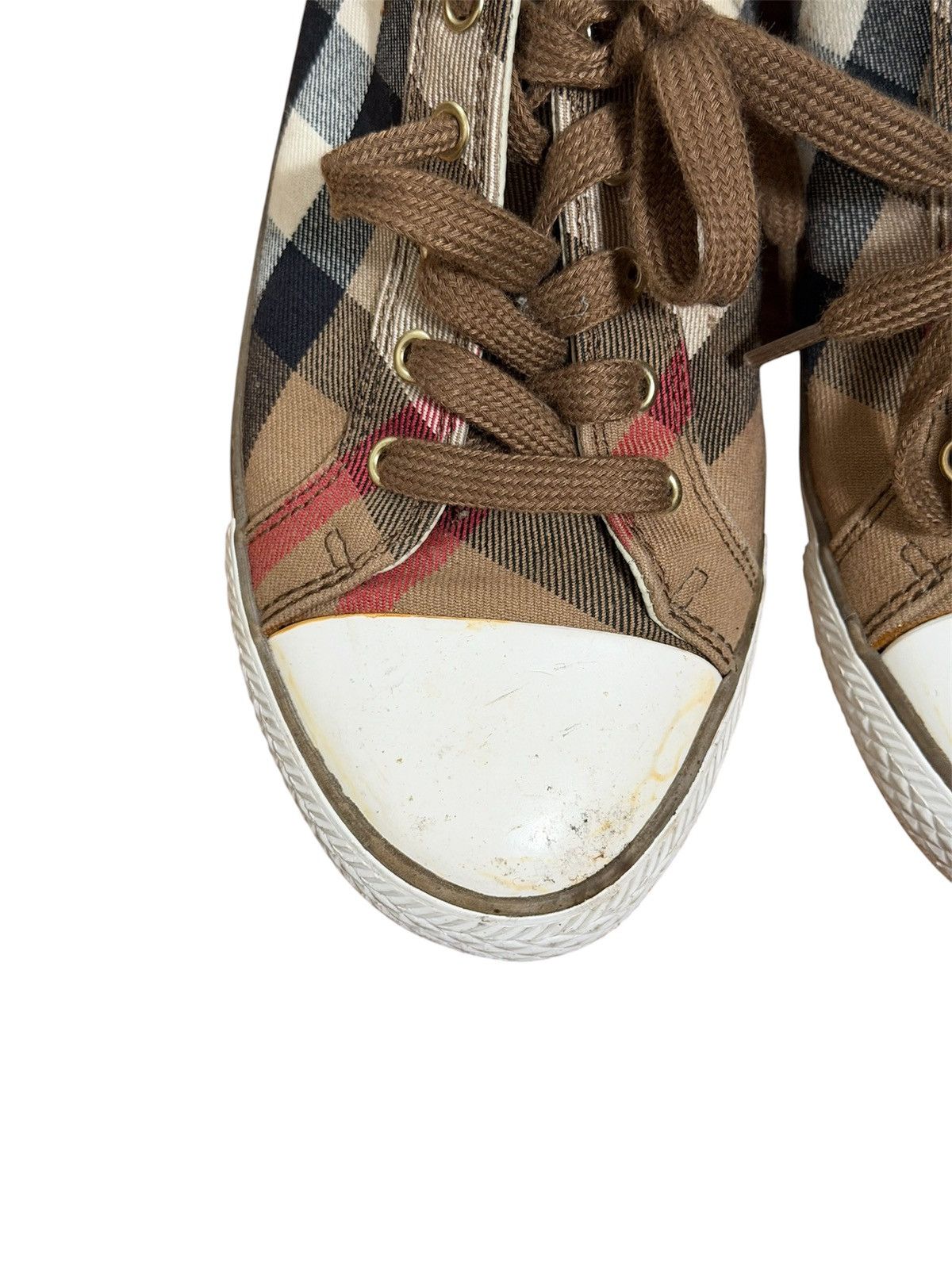 Burberry Burberry Novacheck Leather Sneakers/Burberry Canvas Sneakers Size US 7 / IT 37 - 4 Thumbnail