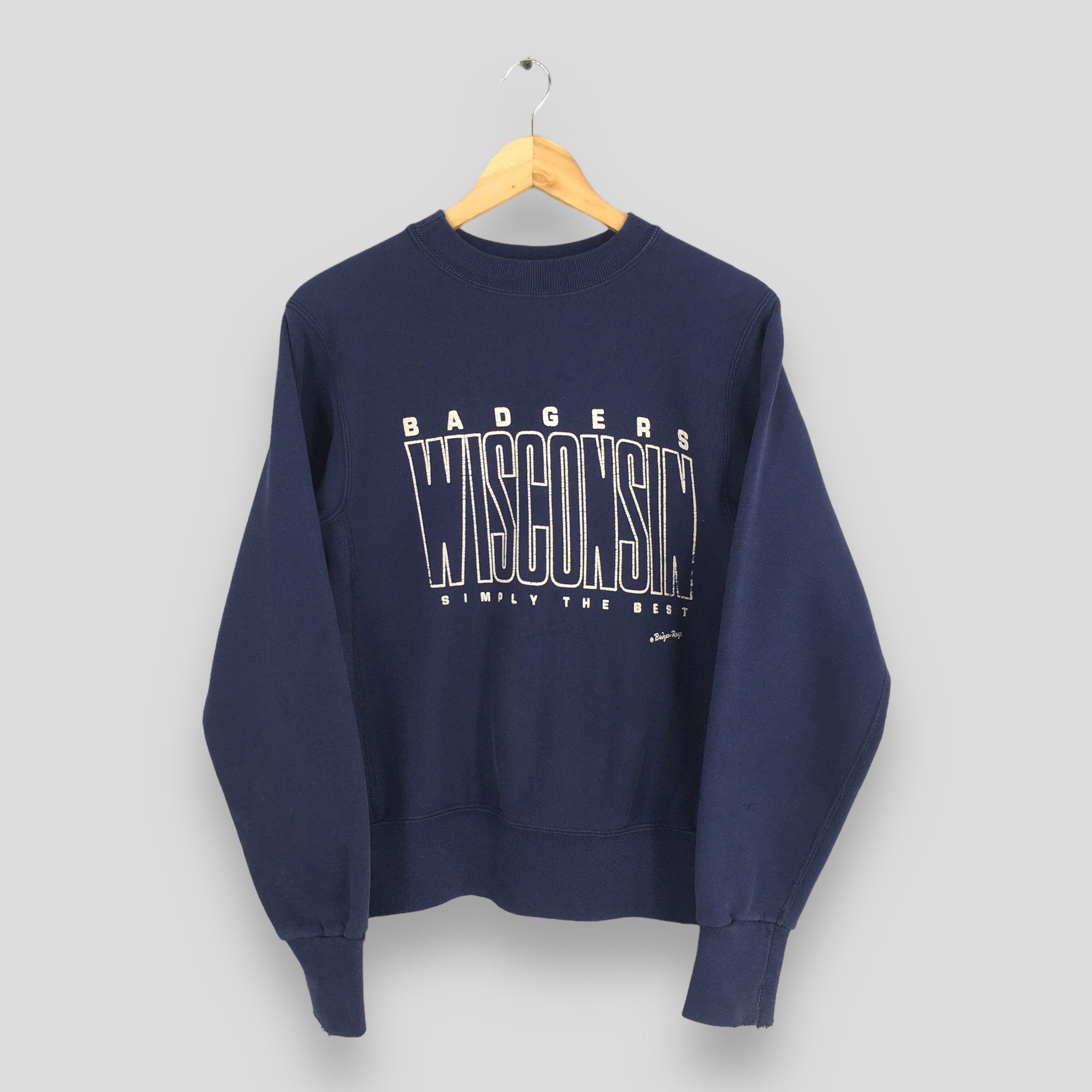 NCAA × Vintage Vintage 90s Wisconsin Badgers Ncaa Sweatshirt Medium Size US M / EU 48-50 / 2 - 1 Thumbnail