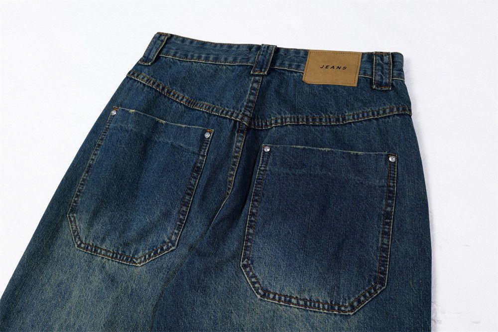 Japanese Brand × Jean Men's street punk patchwork washed ripped jeans y2k Size US 34 / EU 50 - 6 Thumbnail