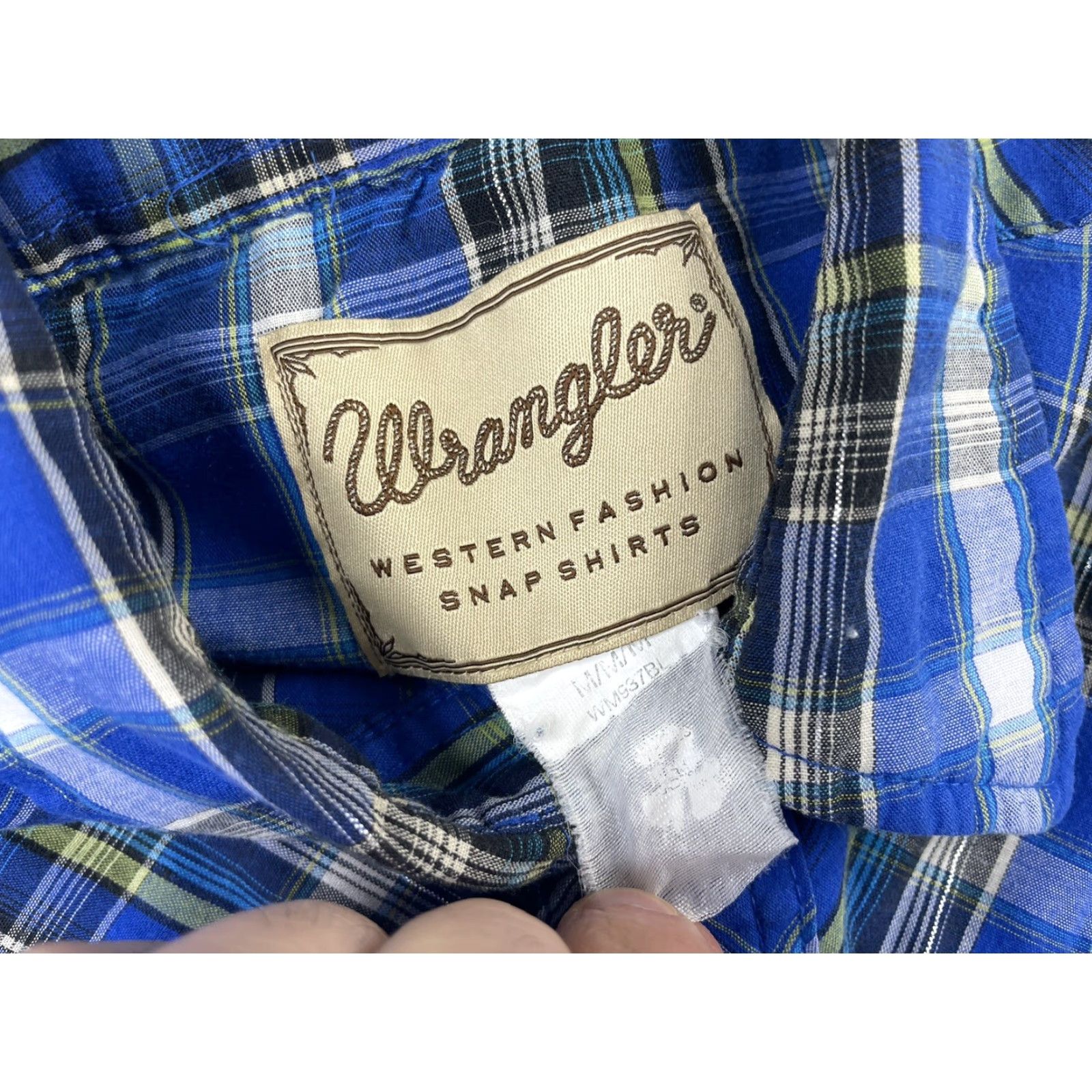 Wrangler Wrangler Shirt Plaid Short Sleeve Button-Up Mens Medium Blue Size US M / EU 48-50 / 2 - 3 Thumbnail
