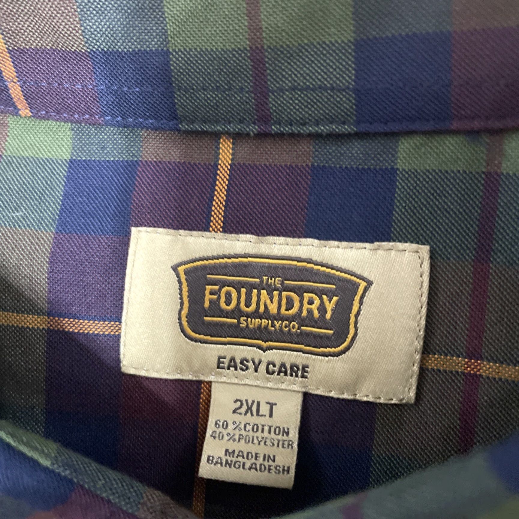 Vintage Foundry Button Shirt Men 2XLT Greend Red Plaid XXL Tall Lightweight Oxford 58" Shirt Mens Plaid Button-Up Casual Workwear 2XLT Red Size US XXL / EU 58 / 5 - 4 Thumbnail