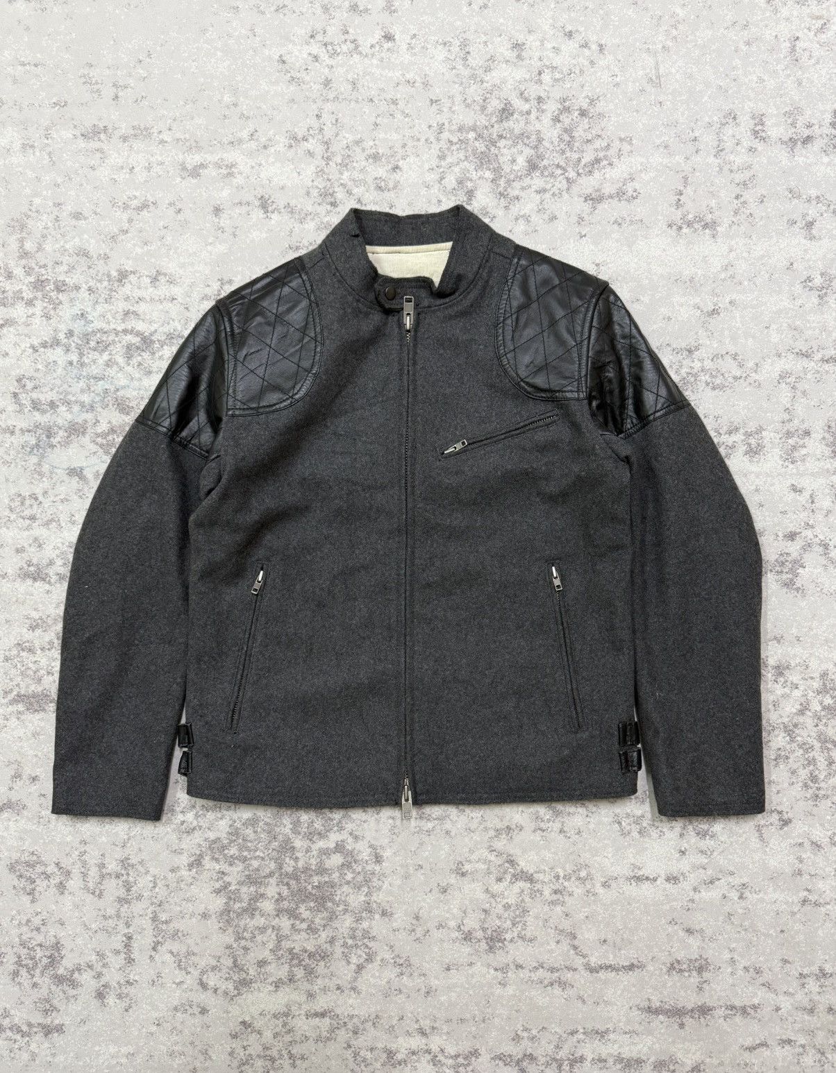 Chevignon Vintage Chevignon patch leather shoulder wool jacket Size US M / EU 48-50 / 2 - 3 Thumbnail