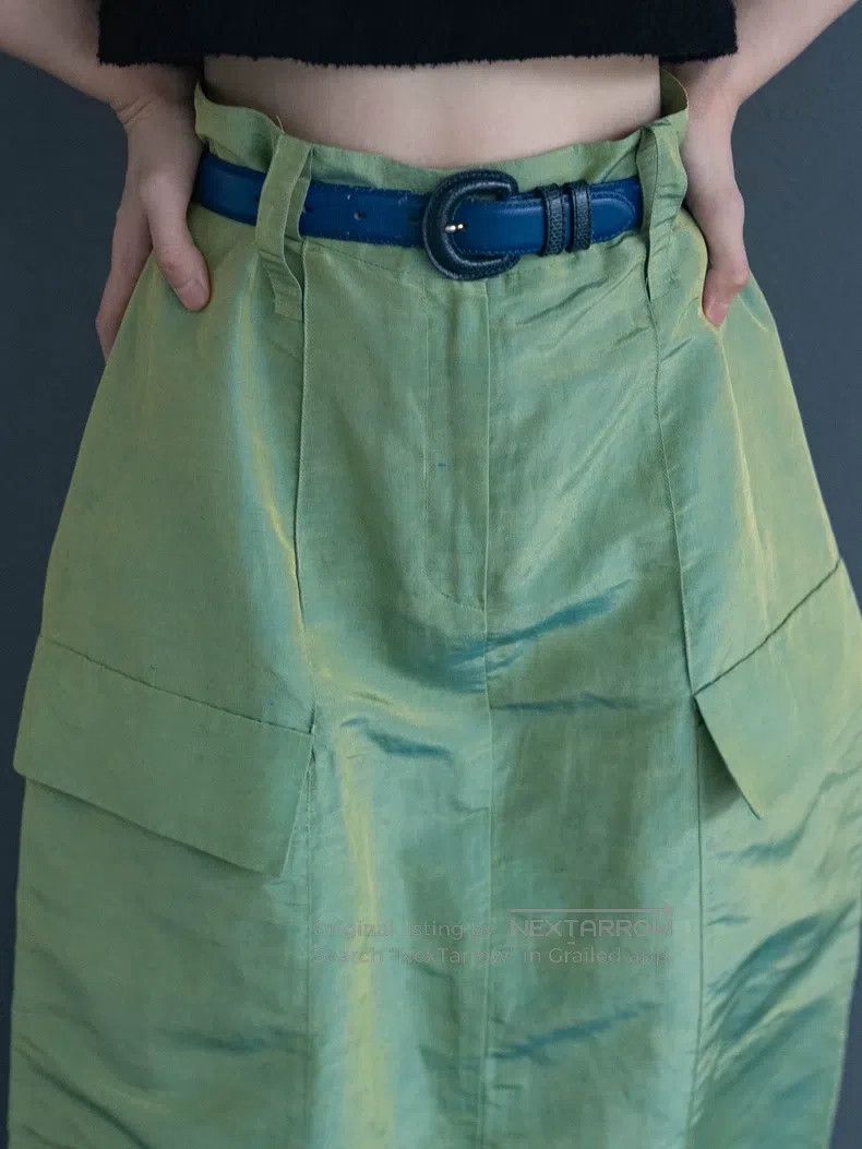 Kenzo Kenzo Ivory color glossy linen and silk skirt Size 25" / US 0 / IT 36 - 4 Thumbnail