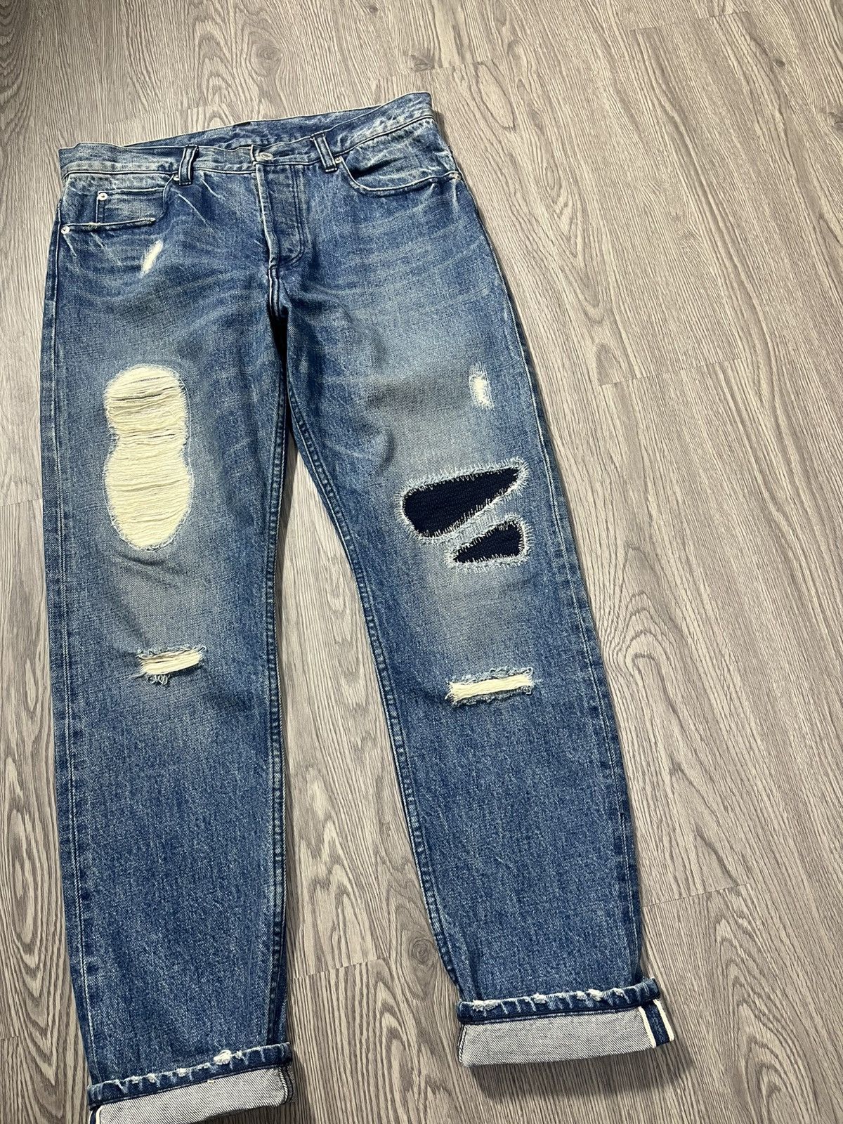 Japanese Brand 🇯🇵 Distressed Beauty & Youth United Arrows Selvedge Jeans Size US 32 / EU 48 - 3 Thumbnail