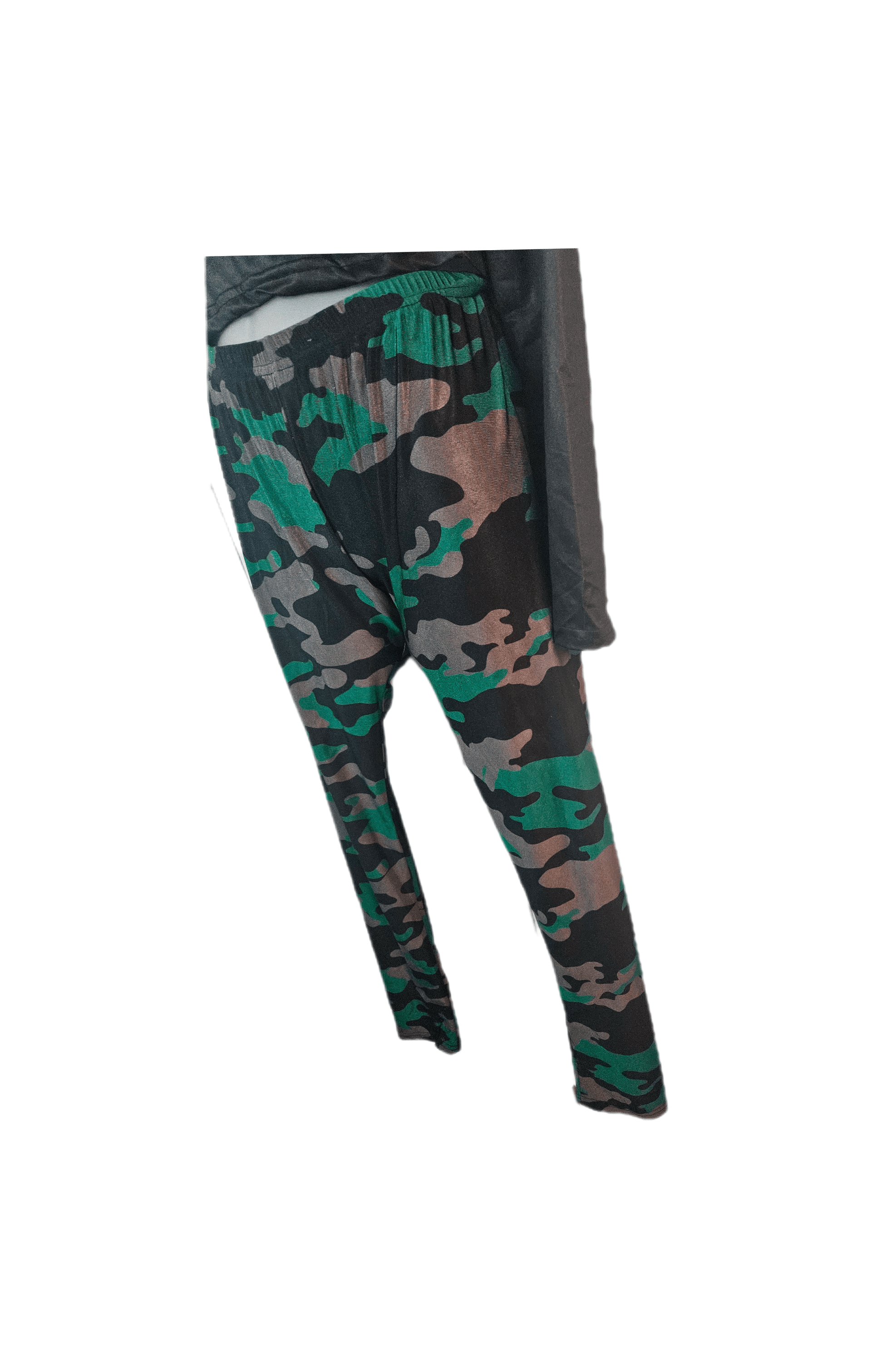 Other VINTAGE TEAL/GREY SHIMMER DISCO CAMO LEGGINGS Size 28" / US 6 / IT 42 - 3 Thumbnail