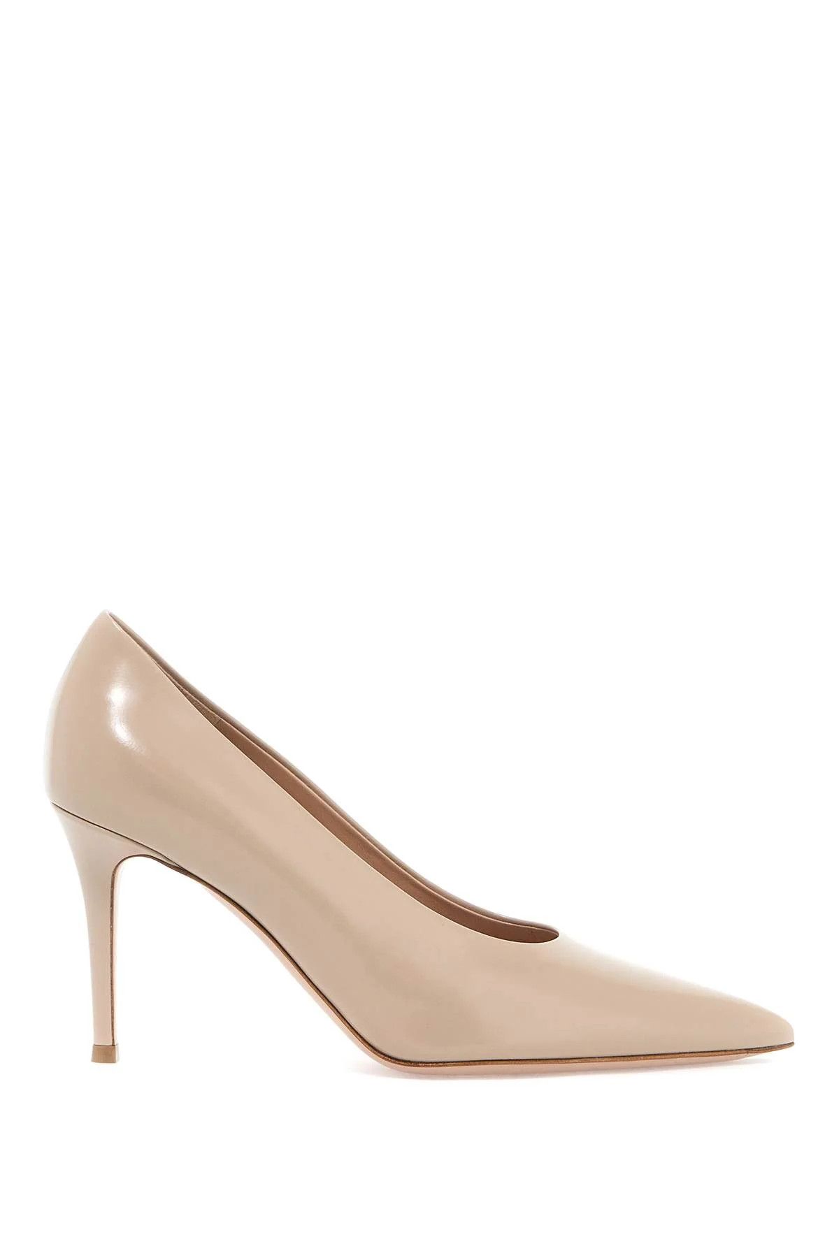 Gianvito Rossi o1s22i1n0425 Leather Robbie Décolleté Pumps in Beige Size US 10 / IT 40 - 1 Thumbnail