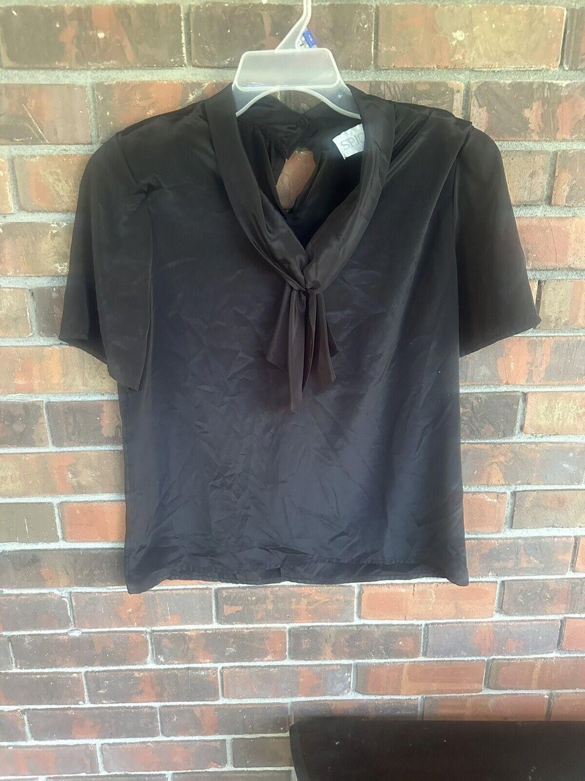 Designer Vintage Black blouse approx. size 8 Spice Career 1960s Size M / US 6-8 / IT 42-44 - 1 Thumbnail
