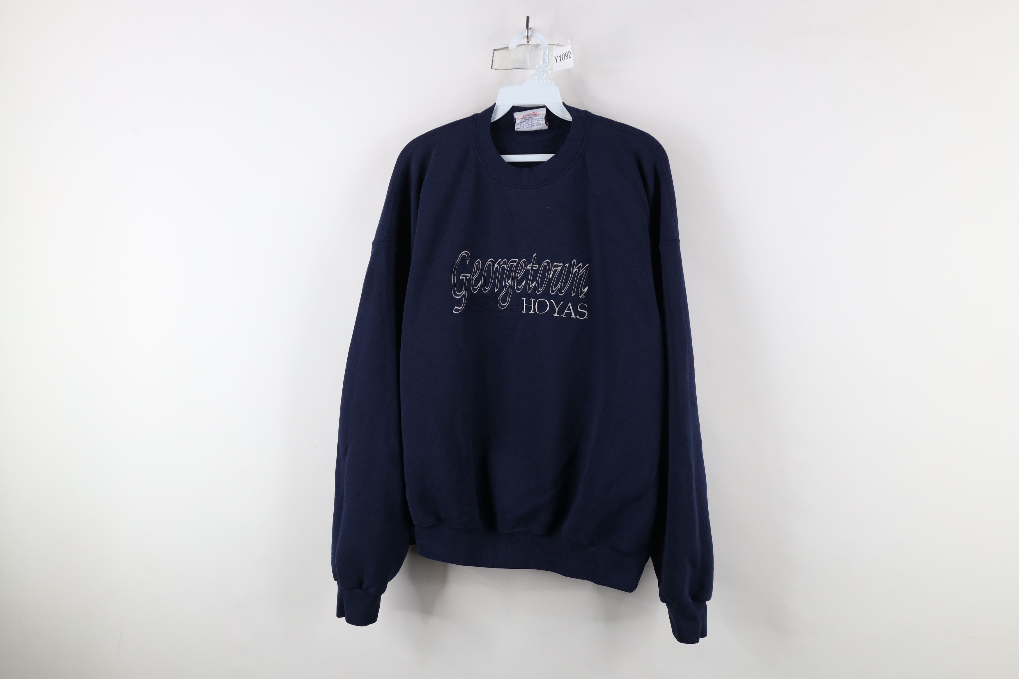 Vintage Vintage 90s University of Georgetown Sweatshirt Blue USA Size US XL / EU 56 / 4 - 1 Thumbnail