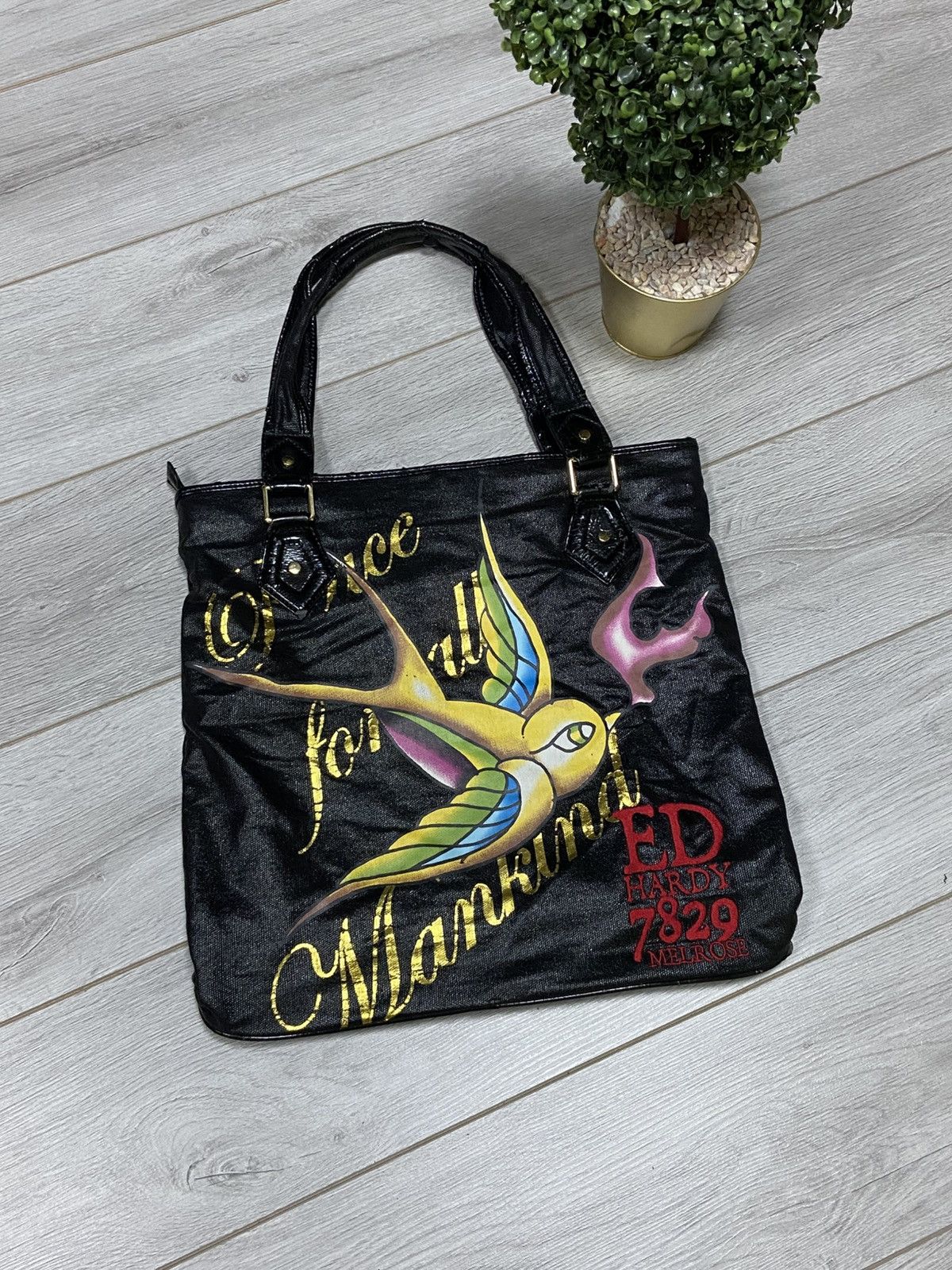 Ed Hardy Ed Hardy swallow love kills slowly tote bag Size ONE SIZE - 1 Thumbnail