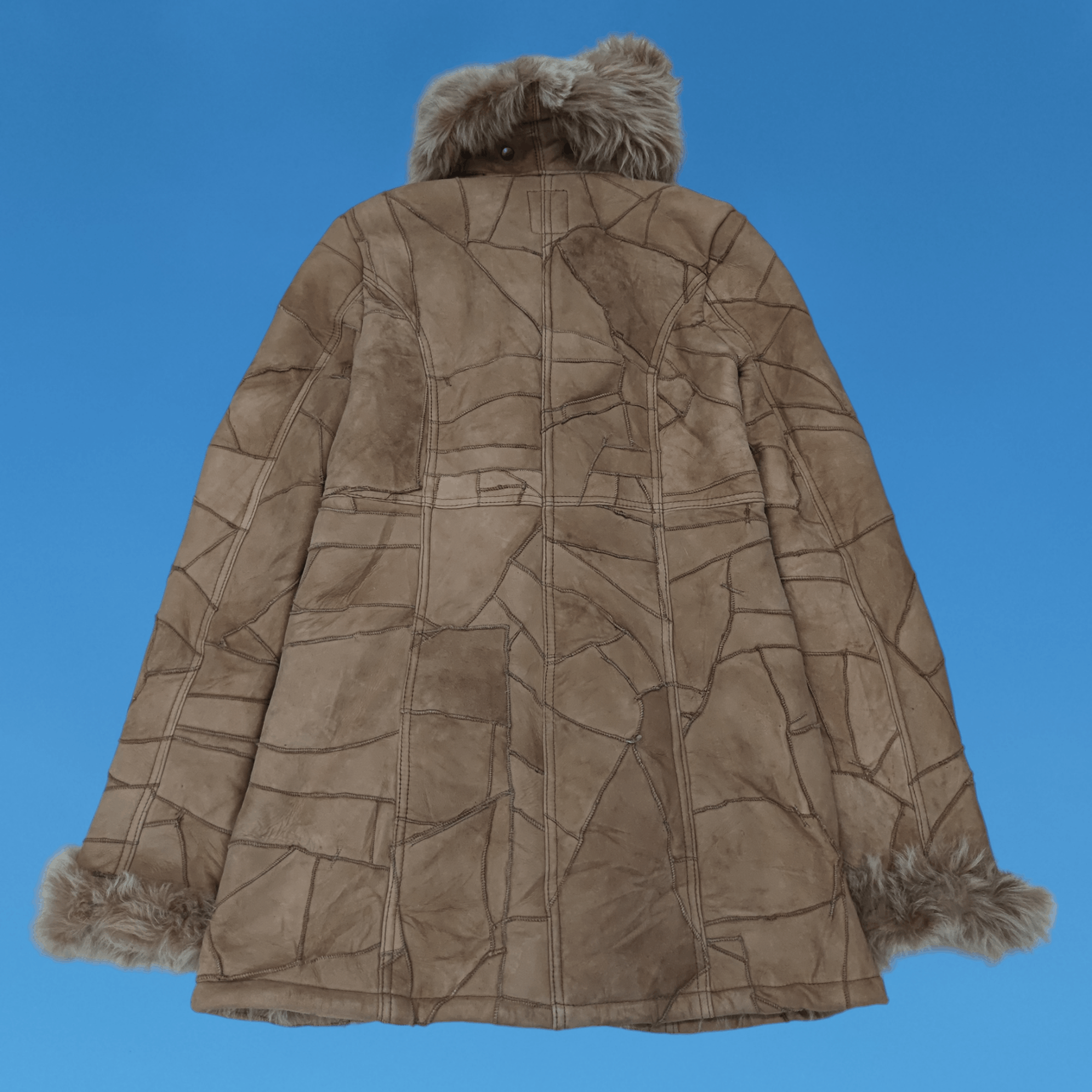 Tornado Mart Tornado Mart Patchwork Sheepskin Leather Fur Coat Jacket Size M / US 6-8 / IT 42-44 - 3 Thumbnail
