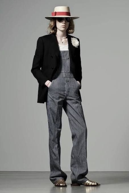 Celine × Hedi Slimane Celine Hickory Denim Overalls Size US 28 / EU 44 - 10 Thumbnail