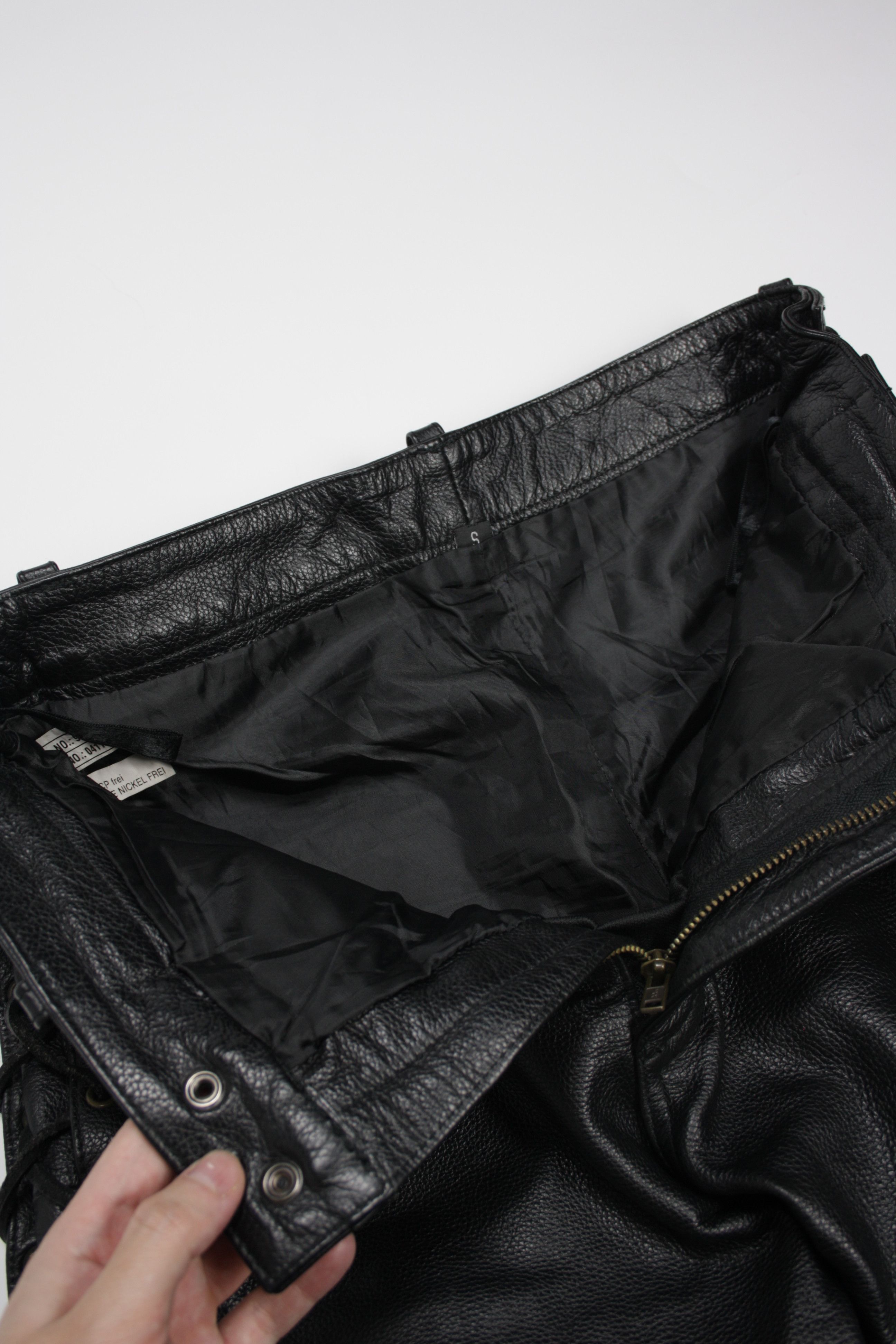 Genuine Leather × Vintage POLO Motorrad Vintage Motorcycle Biker Lace Up Pants Size US 30 / EU 46 - 9 Thumbnail