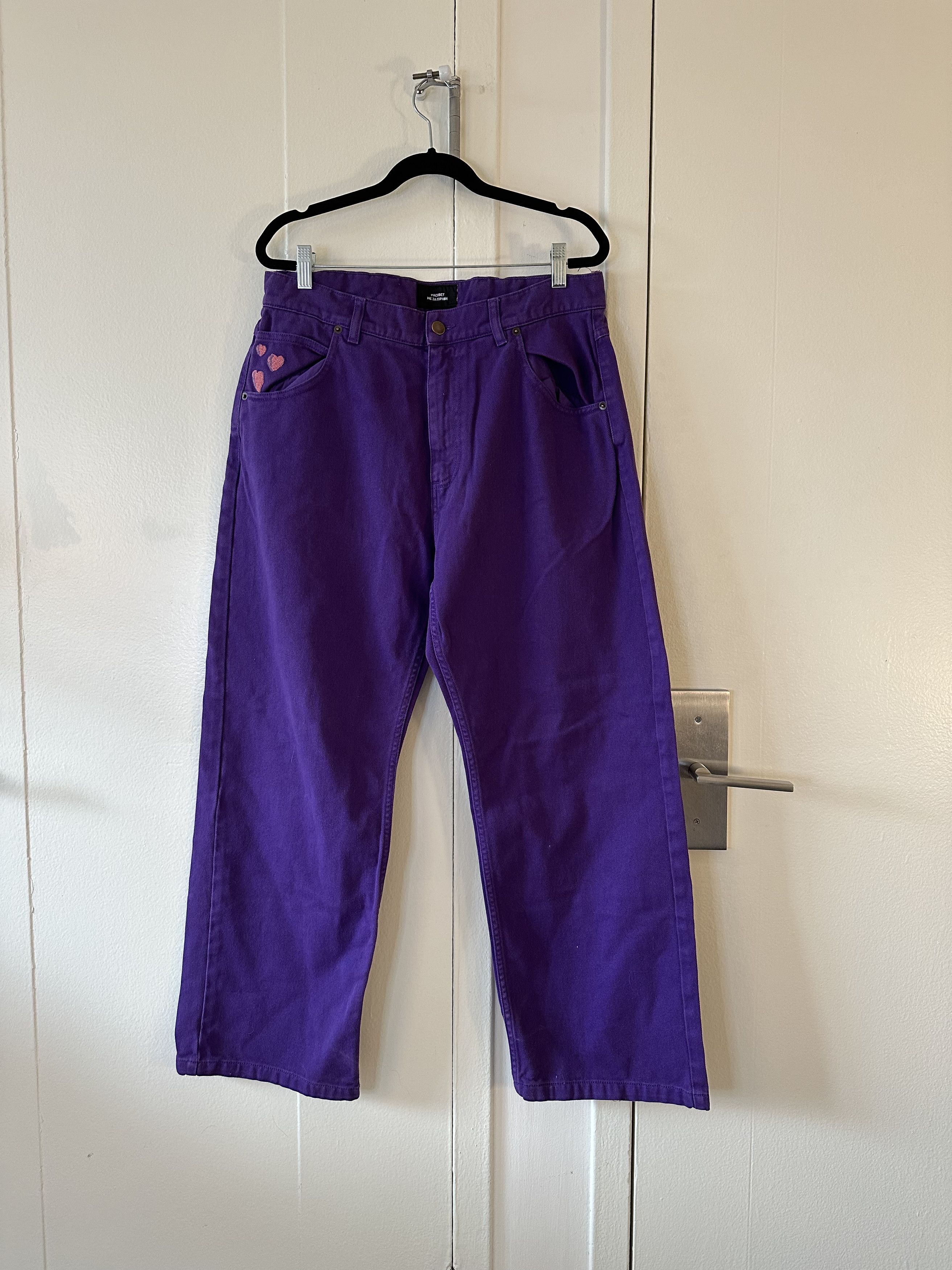 Gosha Rubchinskiy PACCBET Embroidered Heart Work Pants Size US 32 / EU 48 - 3 Thumbnail