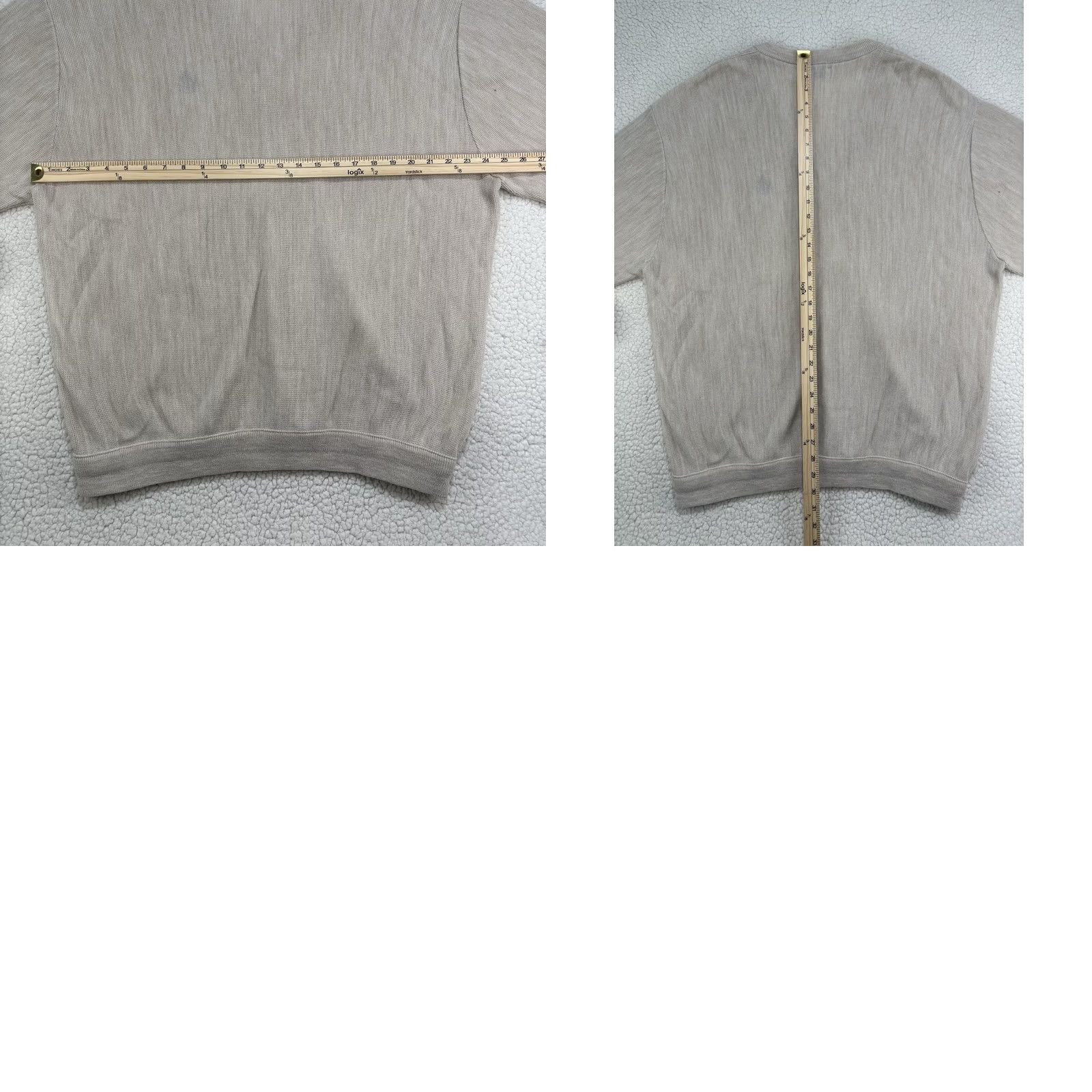 Izod VINTAGE IZOD Sweater Mens 2XL Pullover V-Neck Acrylic Golf Crest USA Oatmeal Beige Size US XXL / EU 58 / 5 - 8 Thumbnail