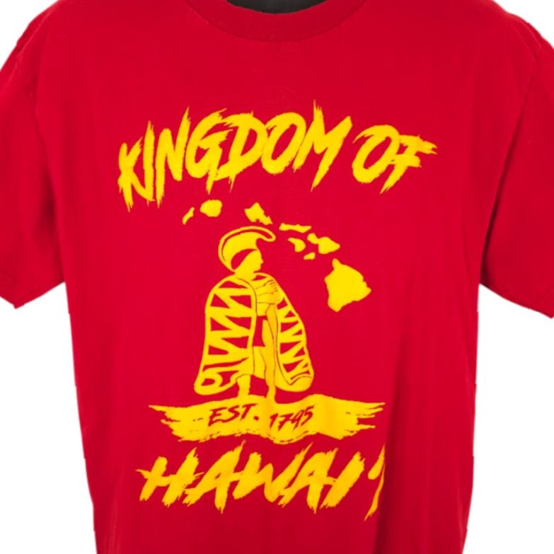 Vintage Kingdom Of Hawaii T Shirt Mens Large Red Hawaiian Travel Destination Tee Size US L / EU 52-54 / 3 - 2 Thumbnail