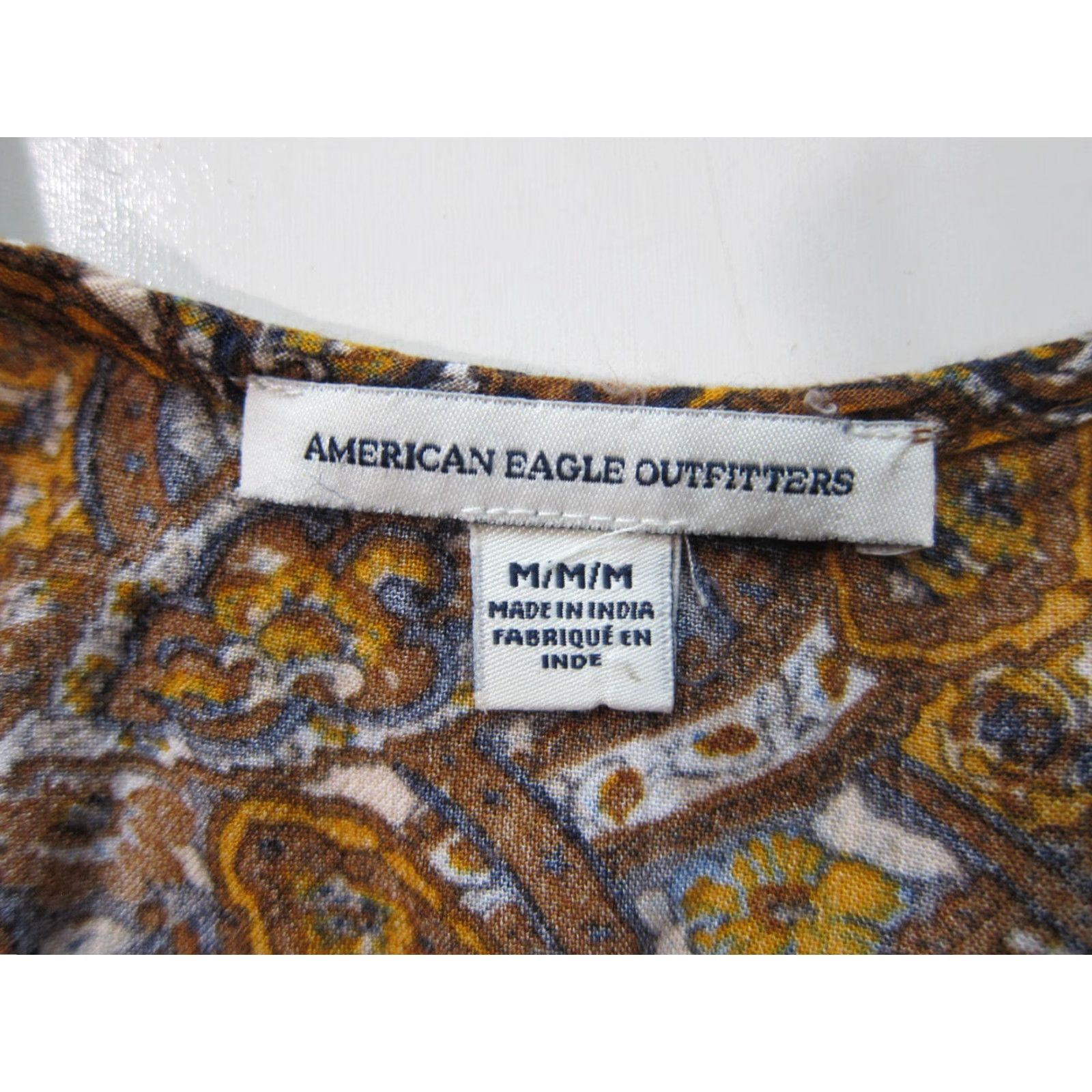 American Eagle Outfitters VINTAGE American Eagle Outfitters Dress Pocket Floral Paisley 100% Rayon Brown Yellow M Women Sleeveless Pockets Size M / US 6-8 / IT 42-44 - 3 Thumbnail