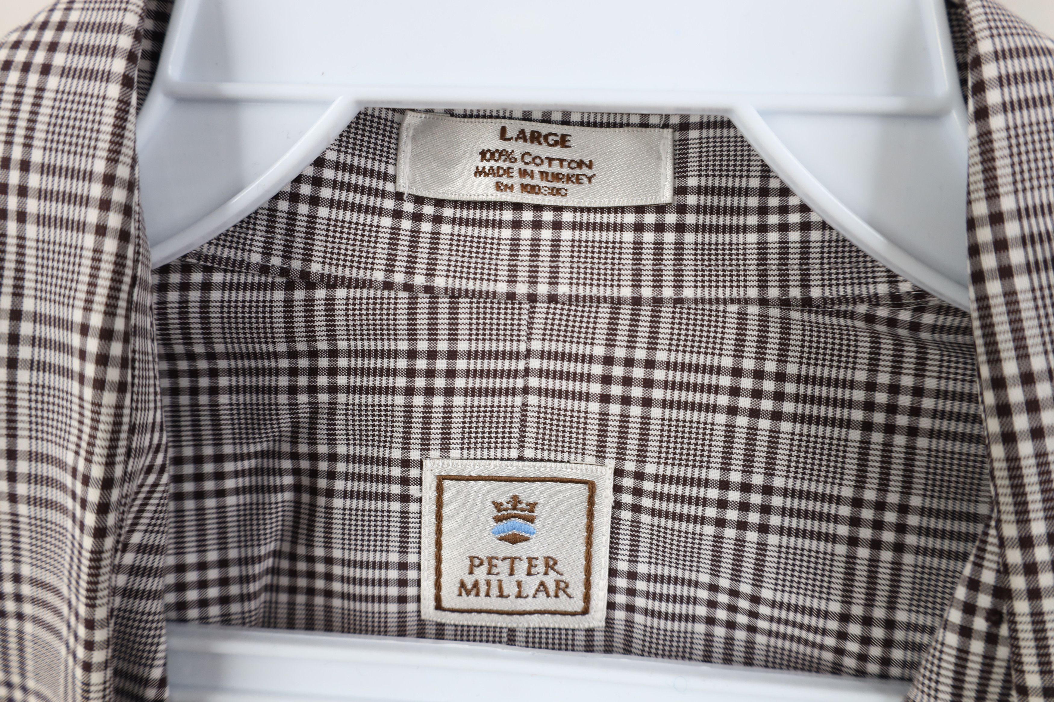 Peter Millar Peter Millar Long Sleeve Button Dress Shirt Plaid Cotton Size US L / EU 52-54 / 3 - 8 Thumbnail