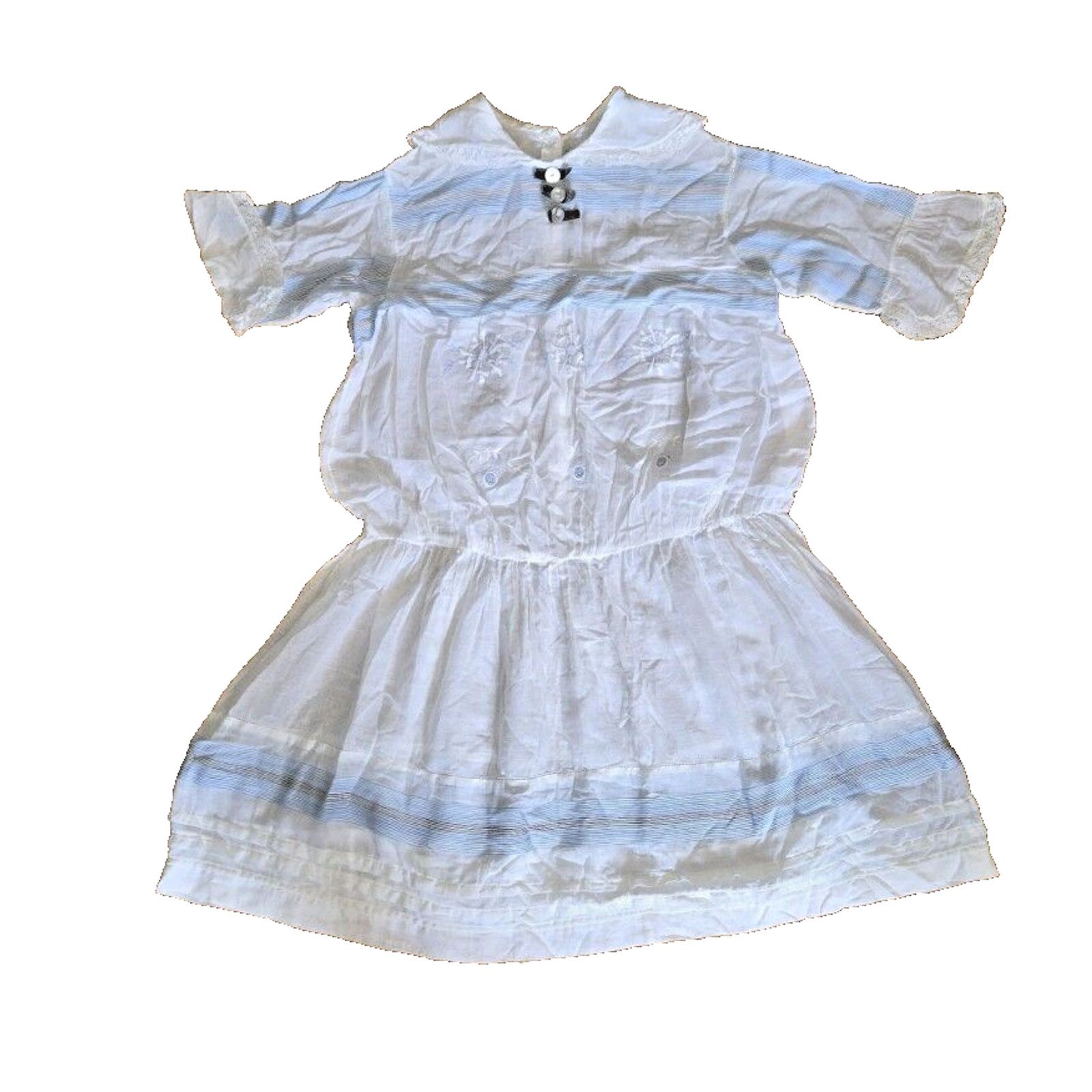 Other Antique Victorian Edwardian Embroidered Stripe Sailor Dress Size S / US 4 / IT 40 - 4 Thumbnail