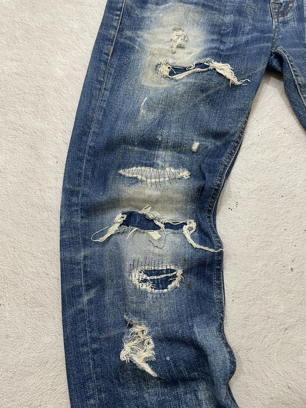 Japanese Brand 2000s Buckaroo Heavy Distressed Denim Ripped Jeans Wash LGB Size US 35 - 5 Thumbnail
