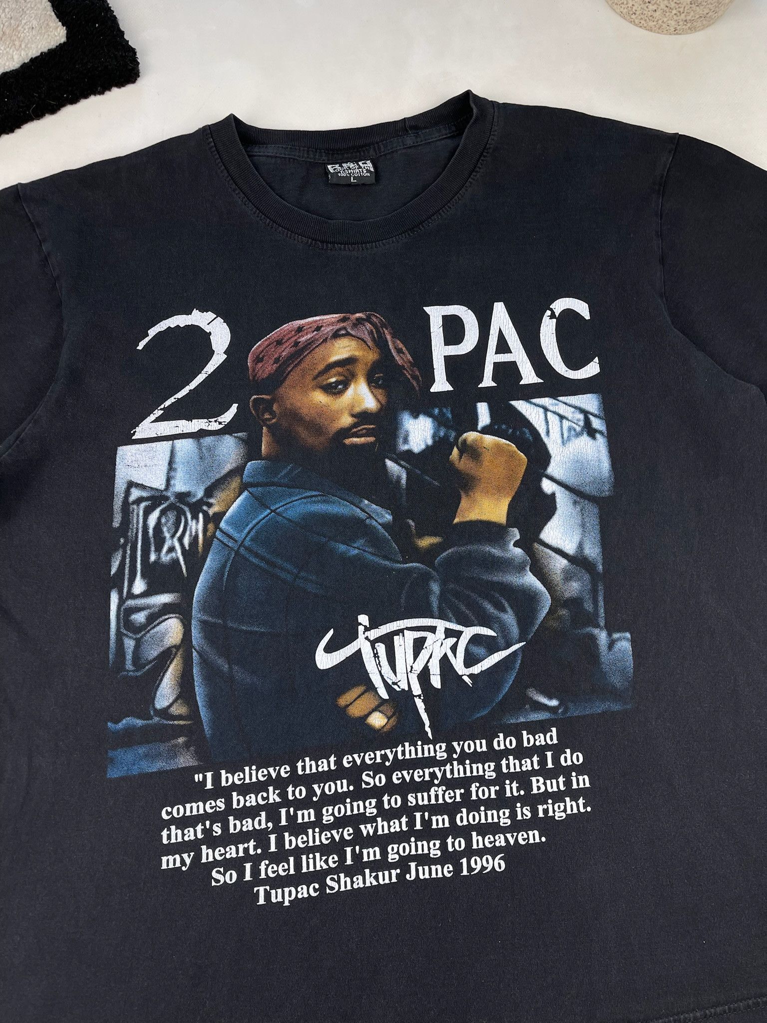 Rap Tees Tupac Shakur 2Pac T-Shirt vintage rap tee Size US L / EU 52-54 / 3 - 3 Thumbnail