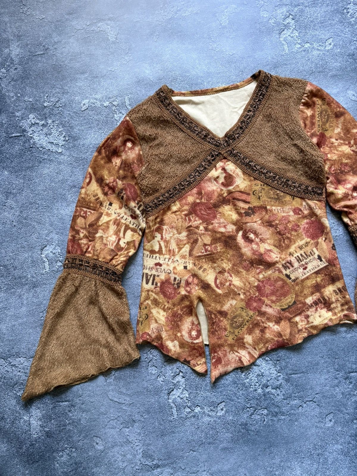 Jean Paul Gaultier Jean Paul Gaultier Vibe Y2K Grunge Fairy Bell Sleeve Top Size M / US 6-8 / IT 42-44 - 2 Thumbnail