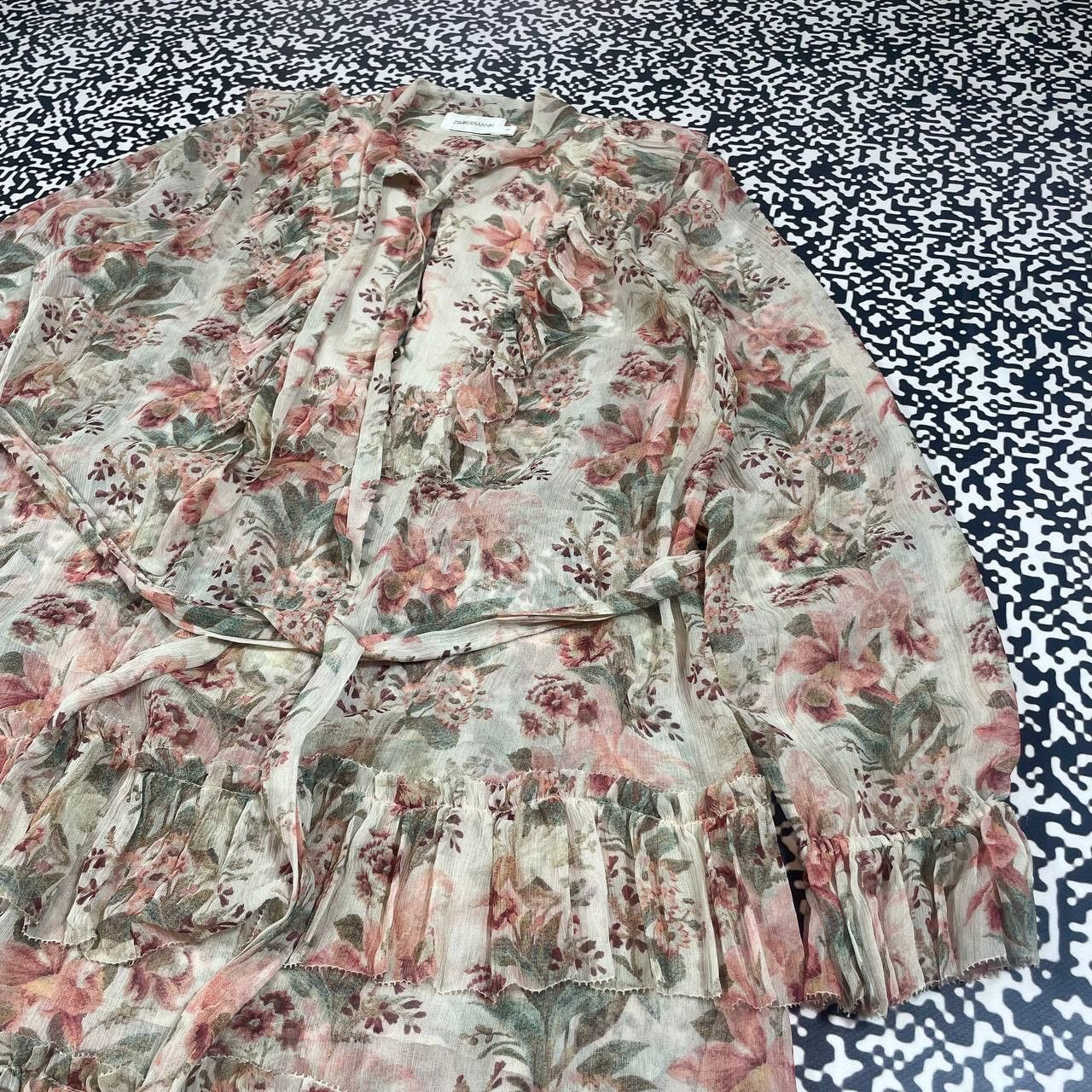 Zimmermann ZIMMERMANN Silk Frolal Maxi Dress Luxury Y2K Style Size L / US 10 / IT 46 - 7 Thumbnail