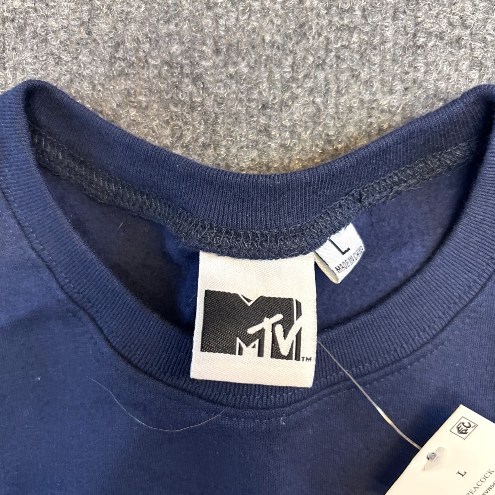 Vintage VINTAGE MTV Music Television Women’s Long Sleeve Blue Sweatshirt L Fabric Logo NWT Size L / US 10 / IT 46 - 3 Thumbnail
