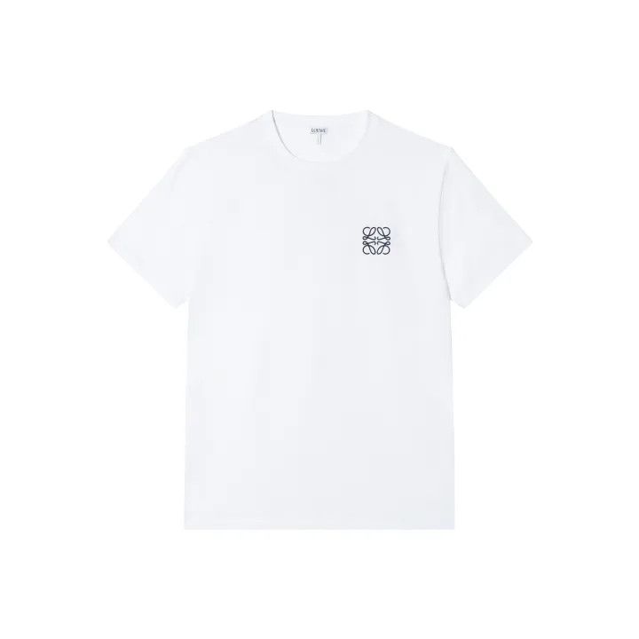 Loewe Loewe White Anagram Embroidered Short Sleeve T-Shirt Size US L / EU 52-54 / 3 - 1 Thumbnail