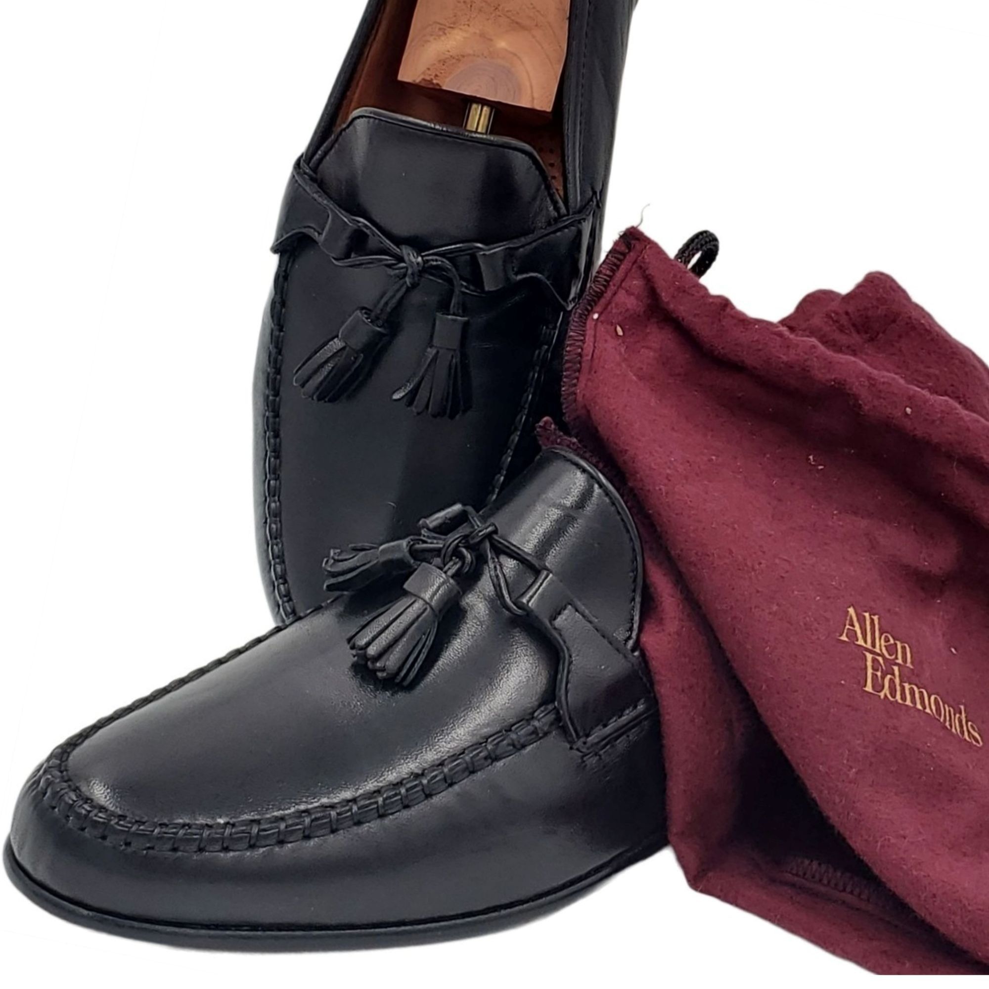Allen Edmonds Arezzo‎ Italian Dress Loafer Mens 9.5D Black Leather Slip On Allen Edmonds AREZZO Men\ main image 2