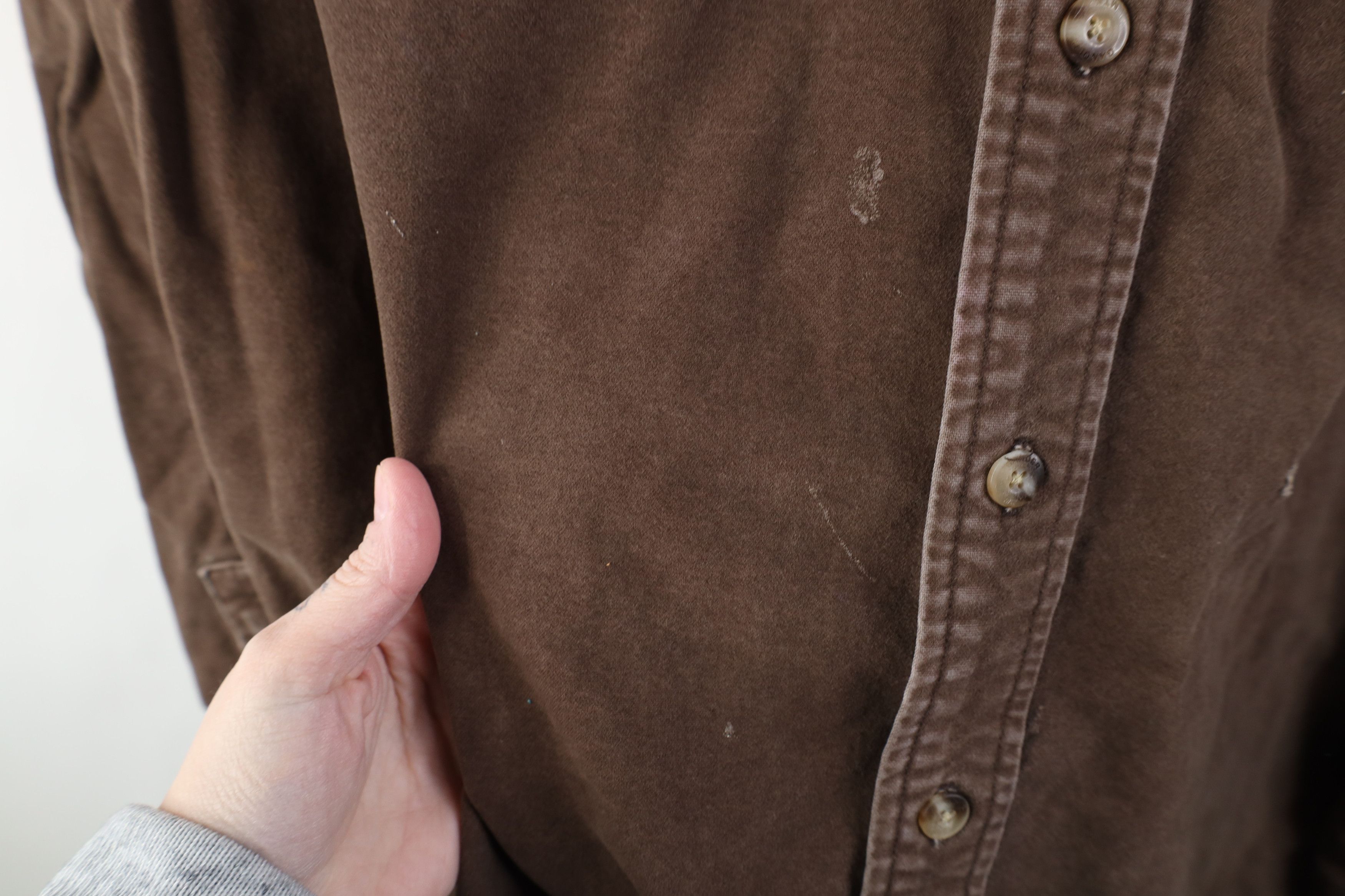Vintage Vintage 90s Y2K Streetwear Chamois Coth Button Shirt Brown Size US XXL / EU 58 / 5 - 5 Thumbnail