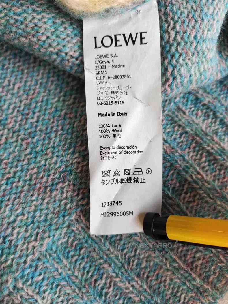 Loewe Loewe Blue and Yellow Color-block Embroidered Logo Wool Sw Size M / US 6-8 / IT 42-44 - 5 Thumbnail