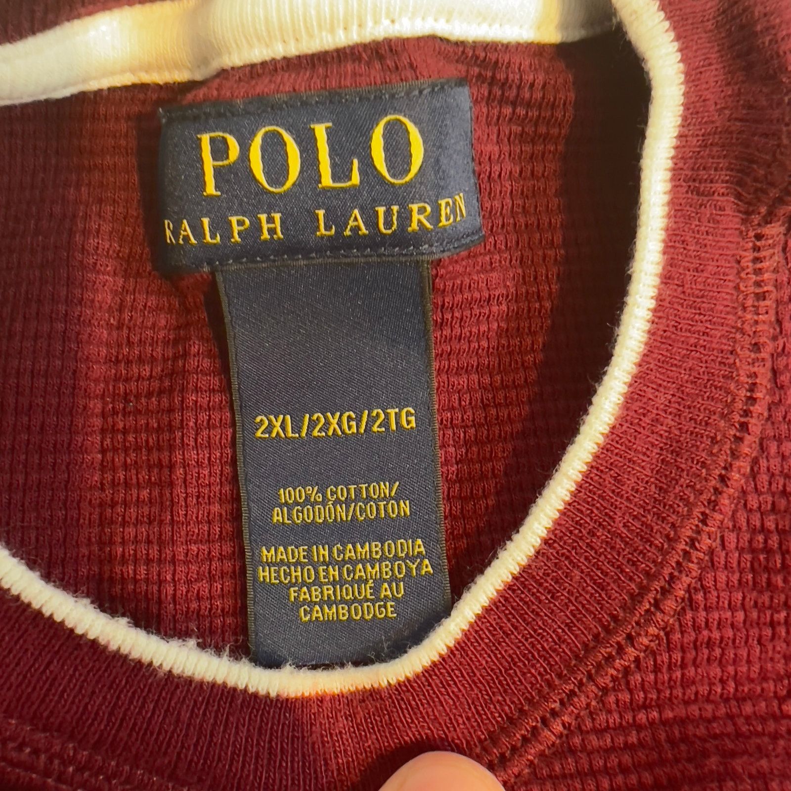 Polo Ralph Lauren Polo Ralph Lauren Long Sleeve Shirt Men 2XL Waffle Pony Logo Size US XXL / EU 58 / 5 - 2 Thumbnail