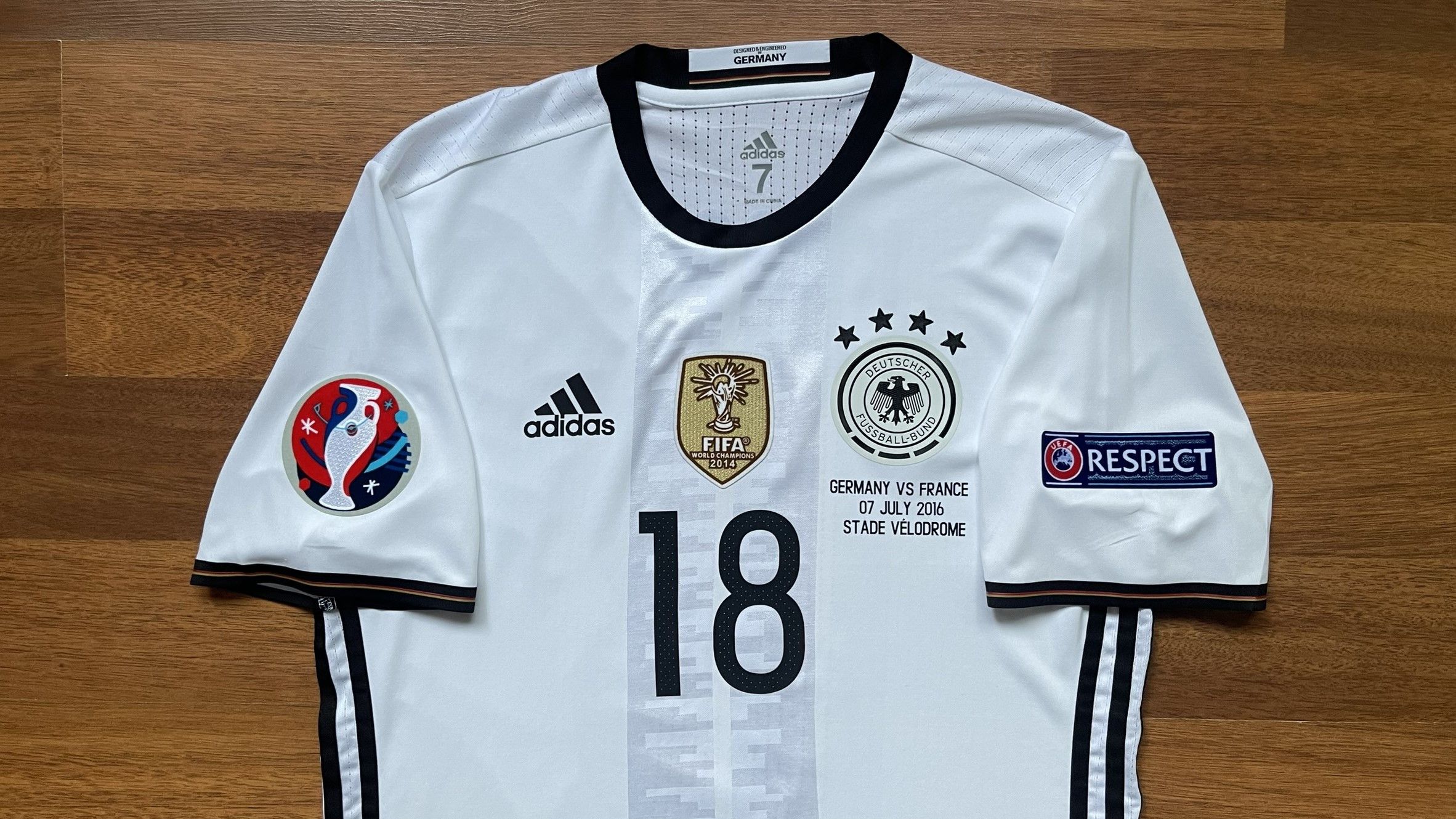 Adidas × Vintage GERMANY ADIDAS ADIZERO 2016 EURO HOME JERSEY #18 KROOS Size US L / EU 52-54 / 3 - 9 Thumbnail
