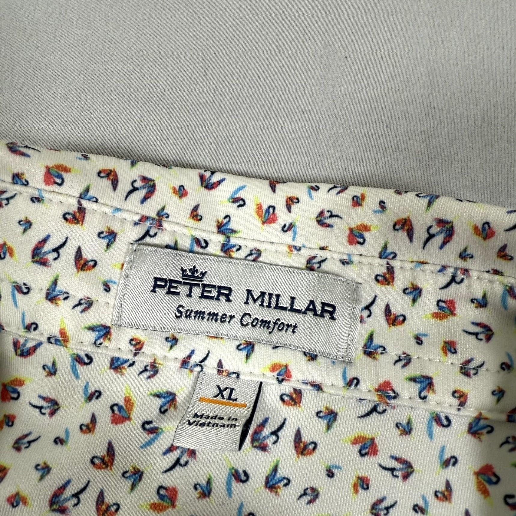 Peter Millar Peter Millar Shirt Polo Men XL White Summer Comfort Golf Fly Fishing Performance Size US XL / EU 56 / 4 - 7 Thumbnail