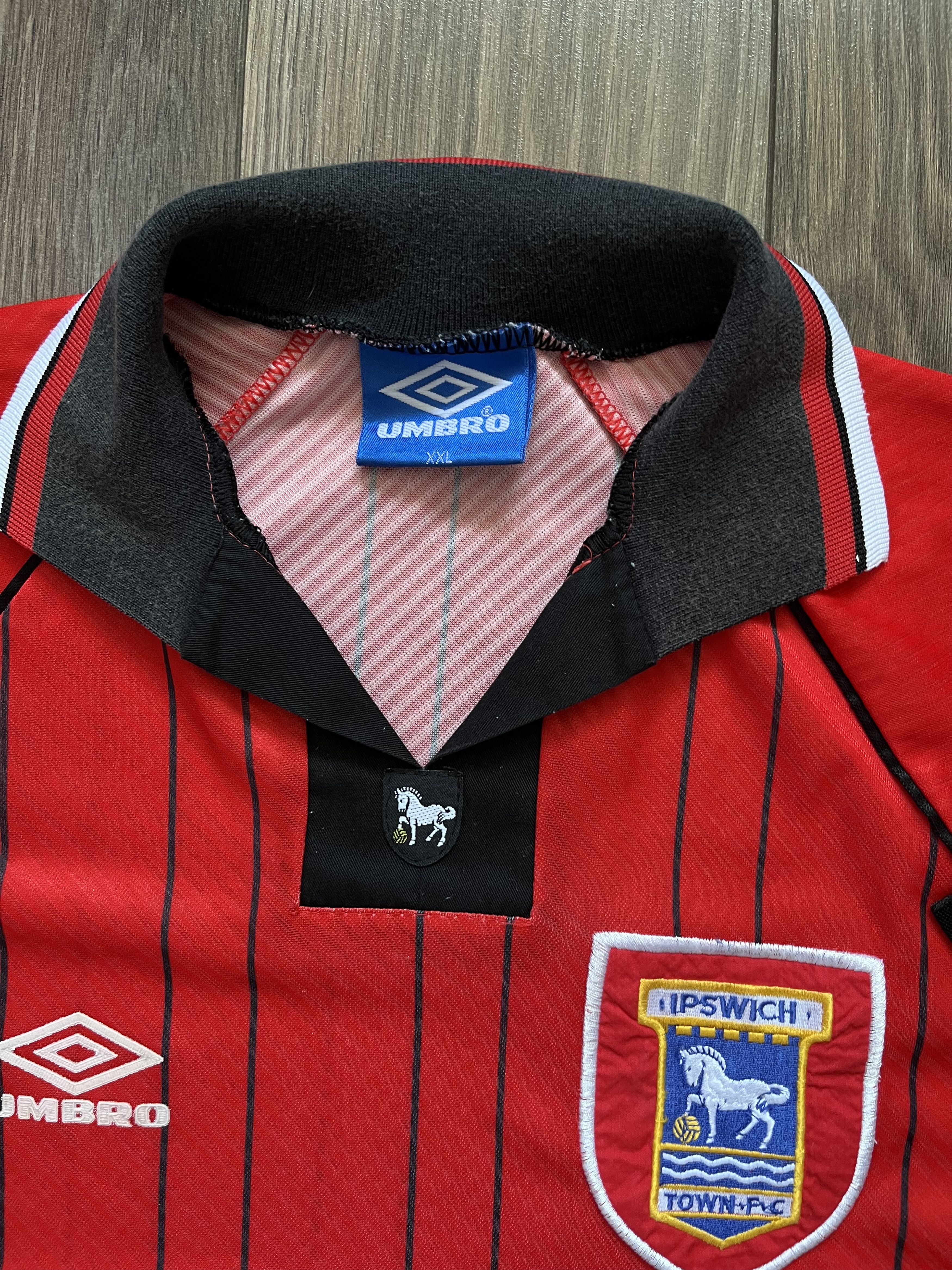 Umbro Ipswich Town Soccer Jersey Umbro Football Shirt RARE 1993/95 Size US XXL / EU 58 / 5 - 9 Thumbnail