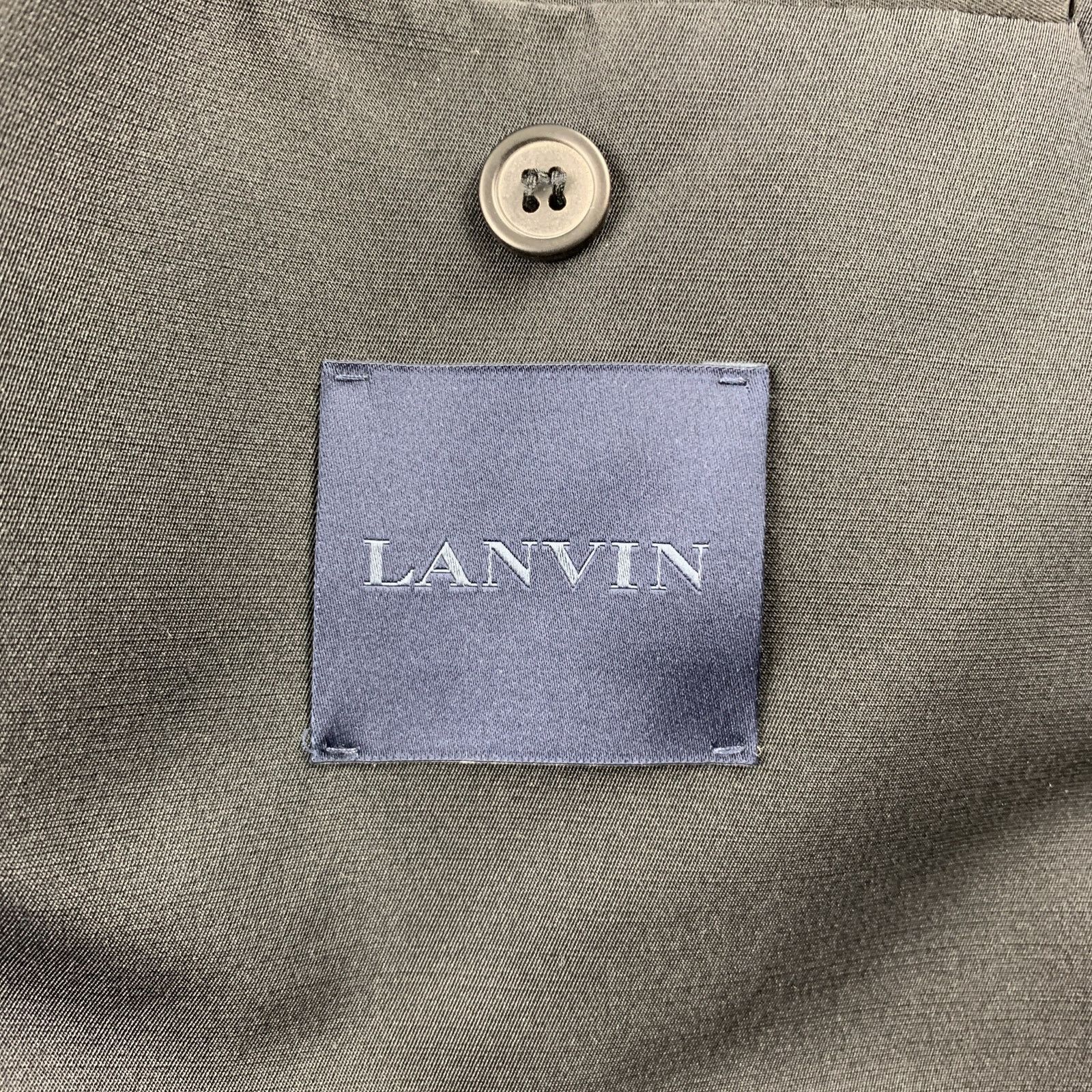 Lanvin LANVIN Size 38 Black Polyester / Wool Notch Lapel Sport Coat Size 38R - 6 Thumbnail